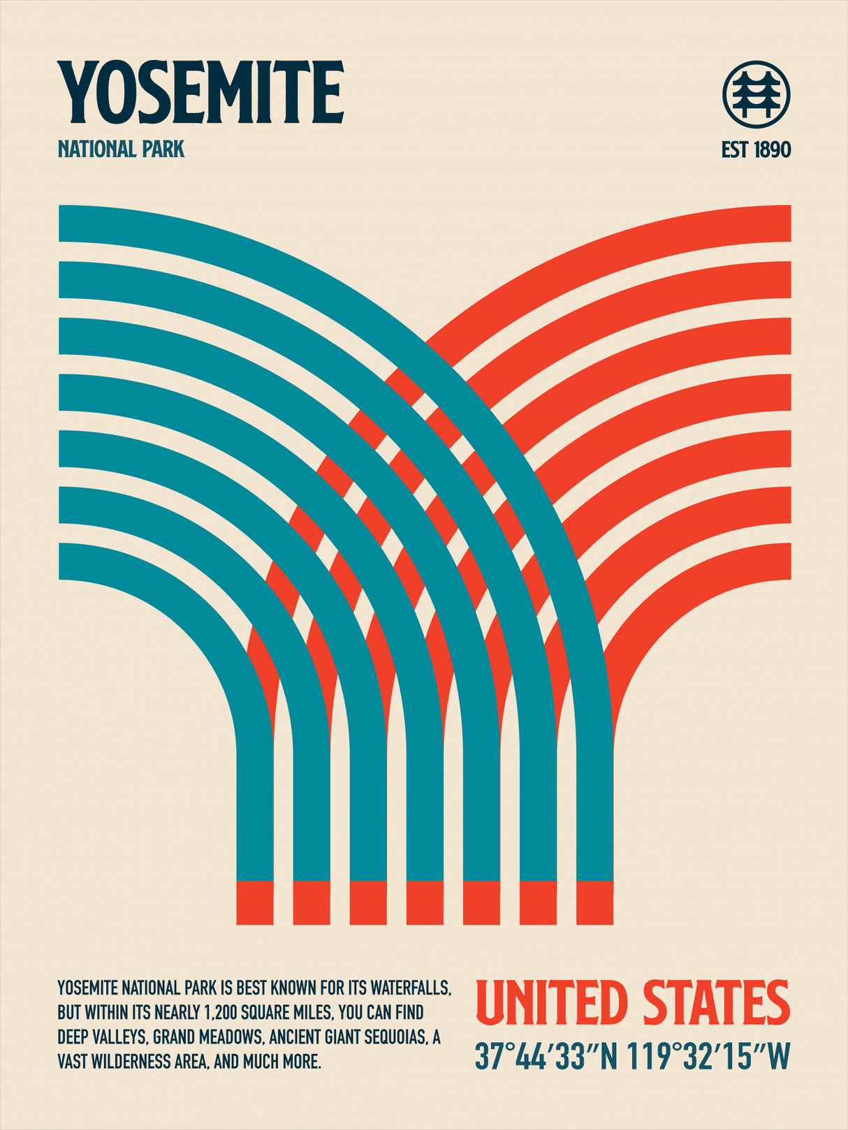 Yosemite National Park Travel Poster Poster och Canvastavla