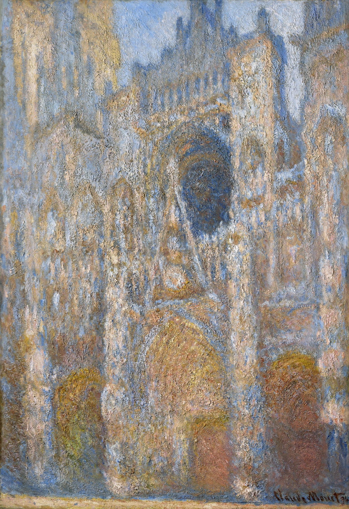 Rouen Cathedral - The Facade in Sunlight Poster och Canvastavla