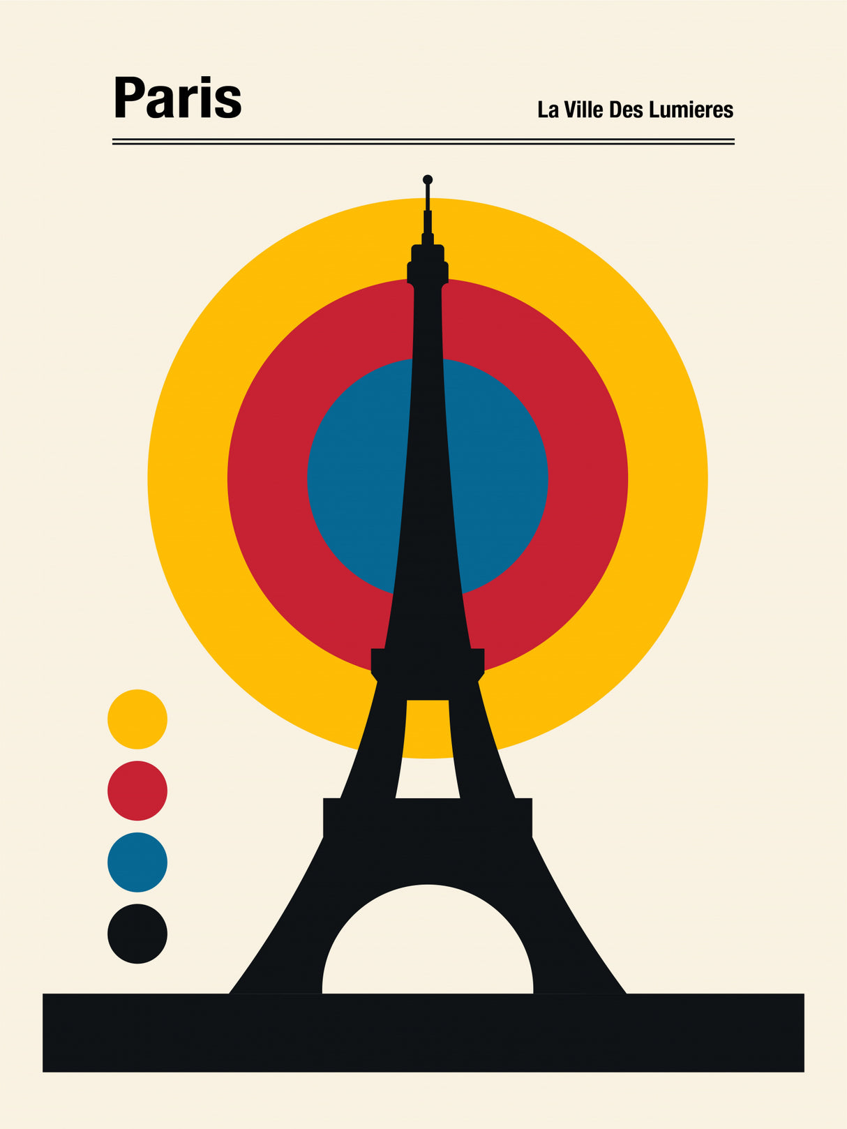 Paris Eiffel Tower Retro travel Print Poster och Canvastavla