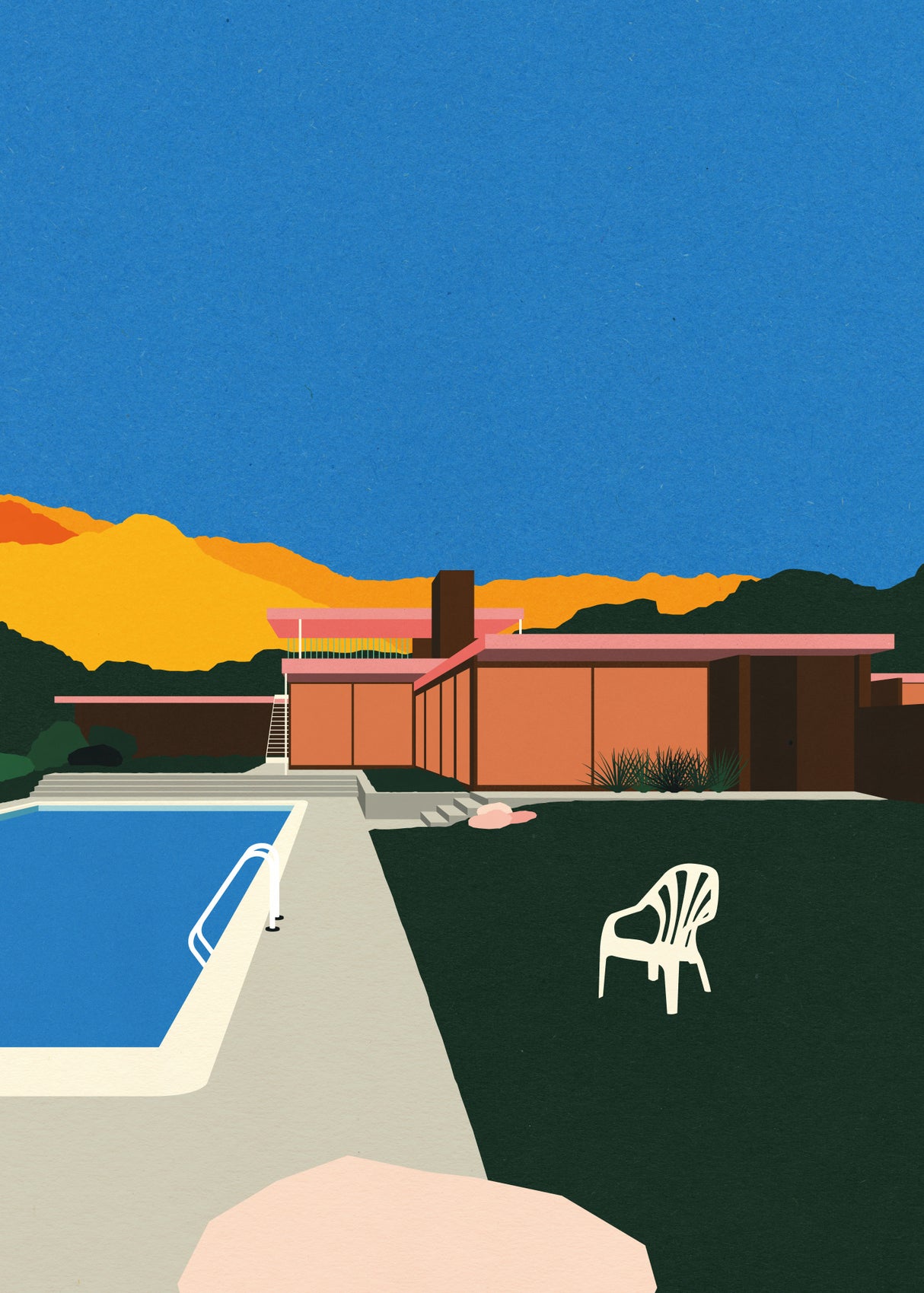 Kaufmann Desert House Poolside Poster och Canvastavla