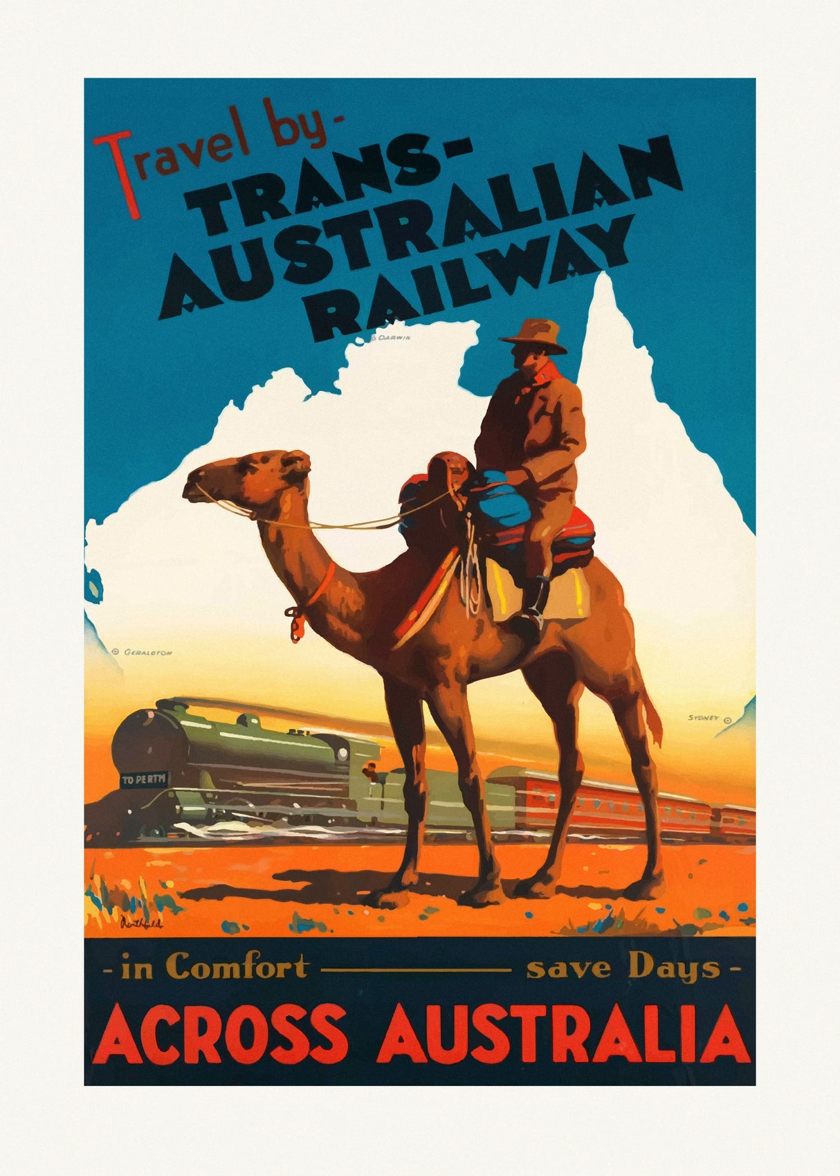 Trans Australian Railway Poster Poster och Canvastavla