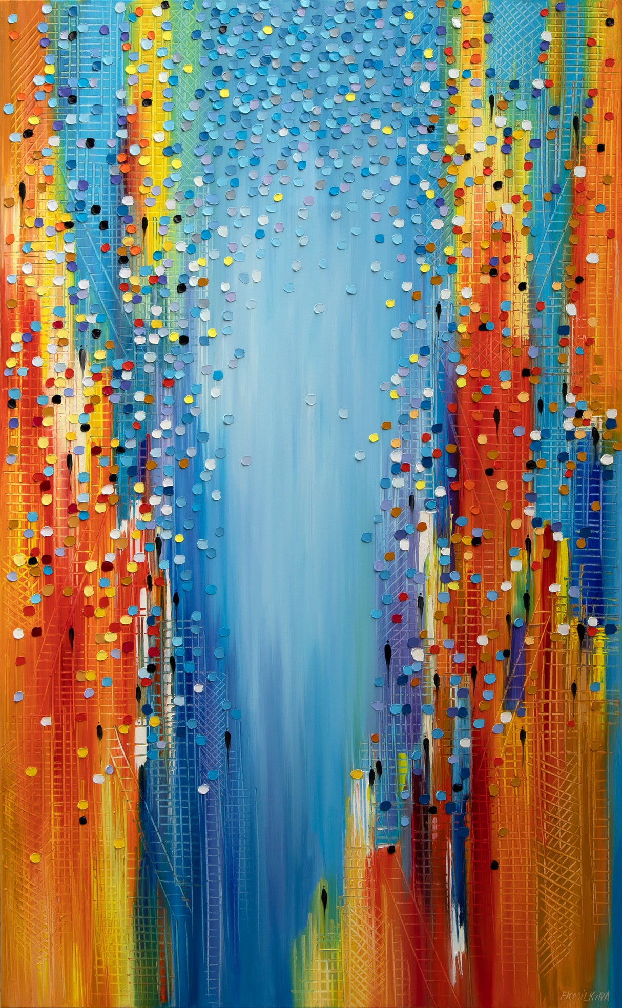 Ermilkina City In Motion 60x36 Oil Poster och Canvastavla