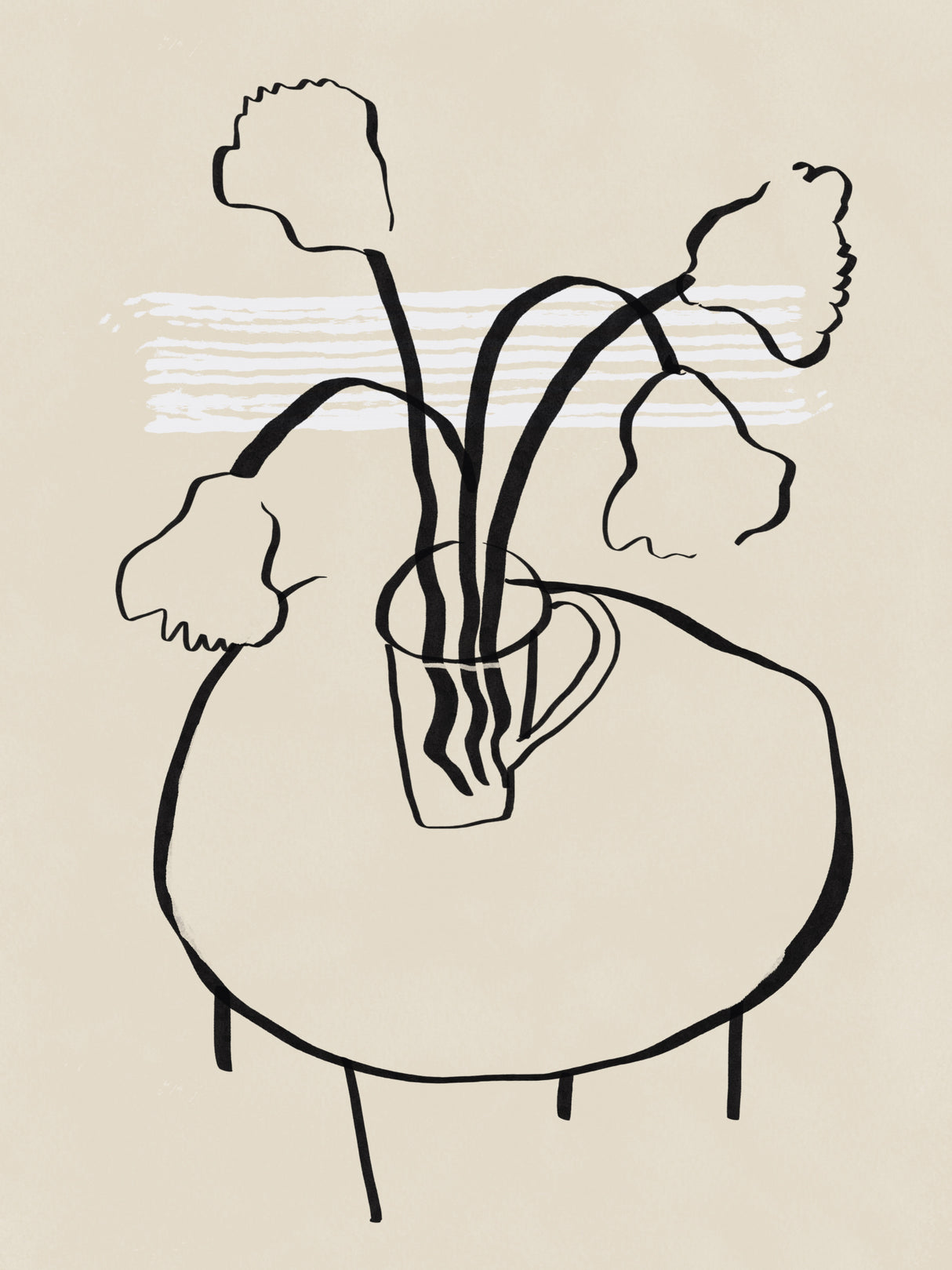 Flower decor on the hotel table Poster och Canvastavla