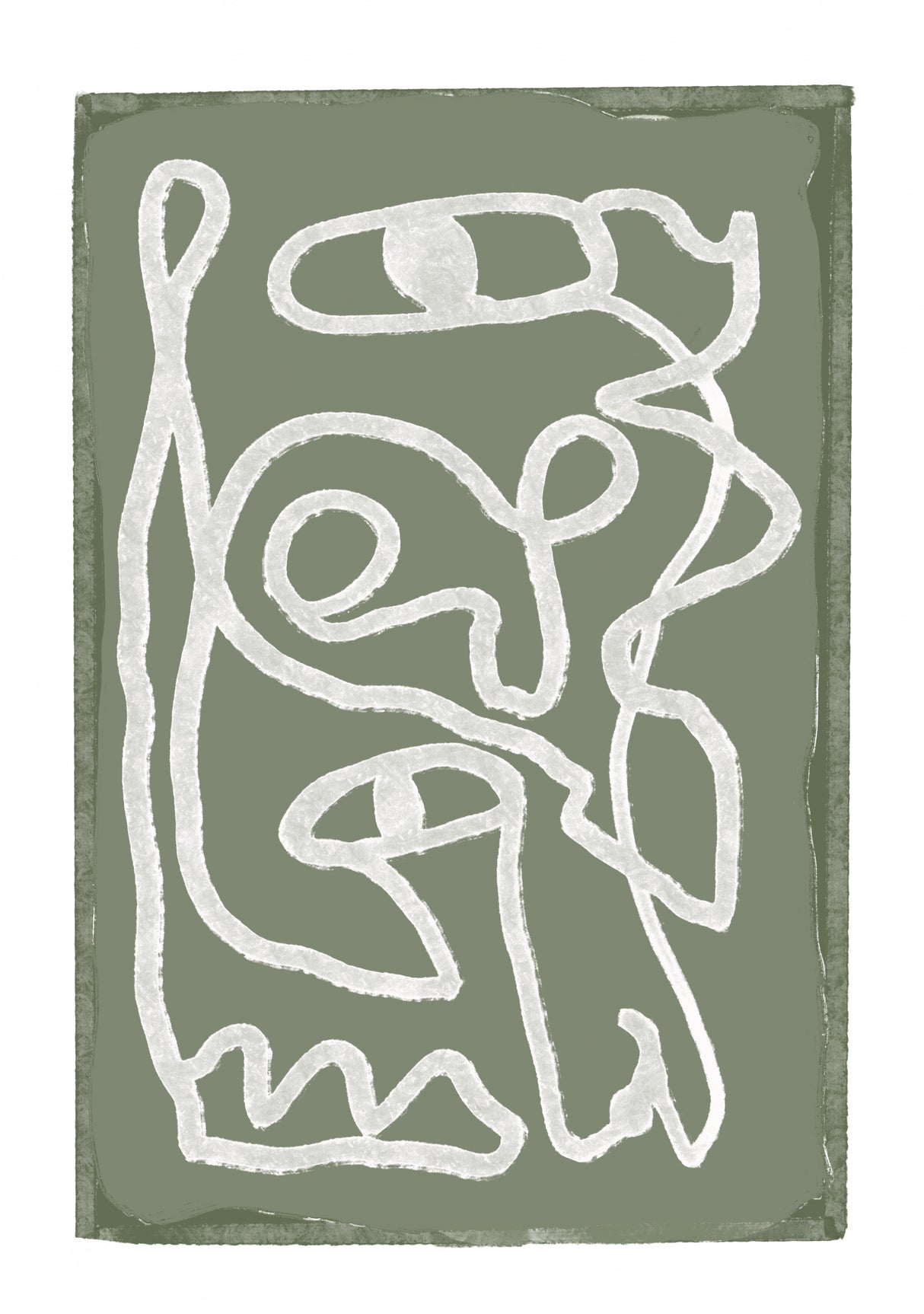 Green Abstract lines Poster och Canvastavla