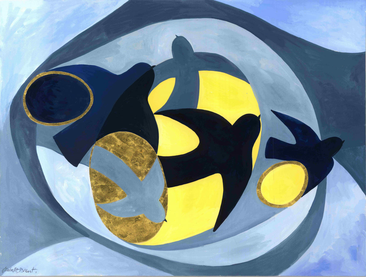 5 Birds Themals Abstract Poster och Canvastavla