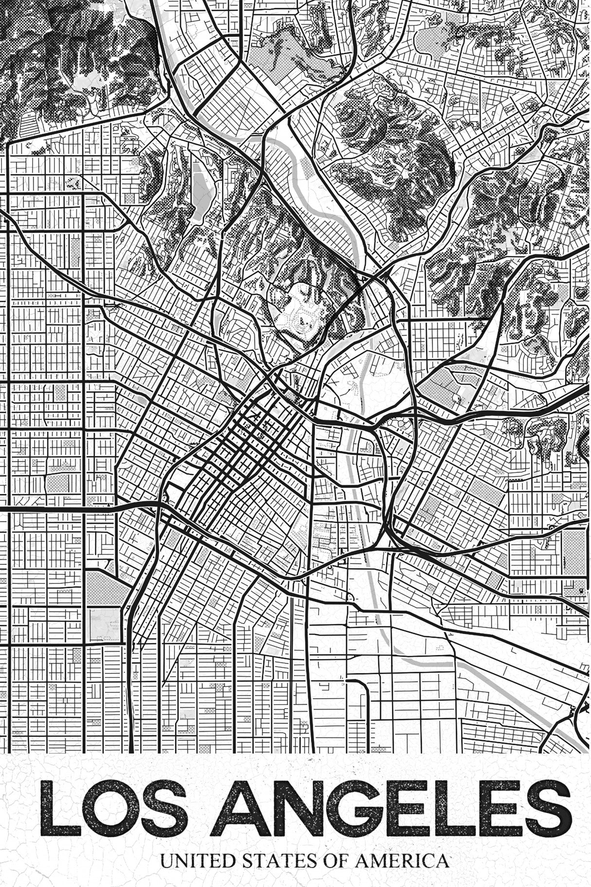 Los Angeles White Poster och Canvastavla