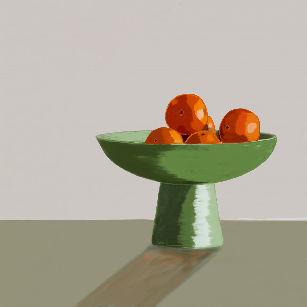 Mandarins in green bowl. Poster och Canvastavla