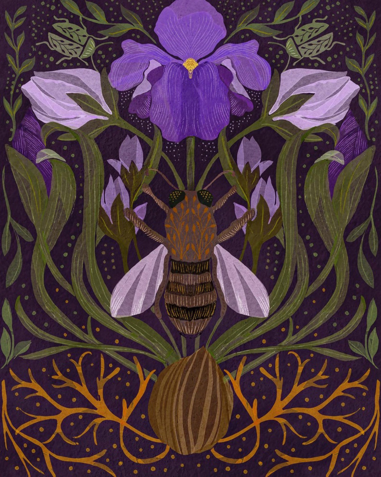 Bee and Iris Poster och Canvastavla