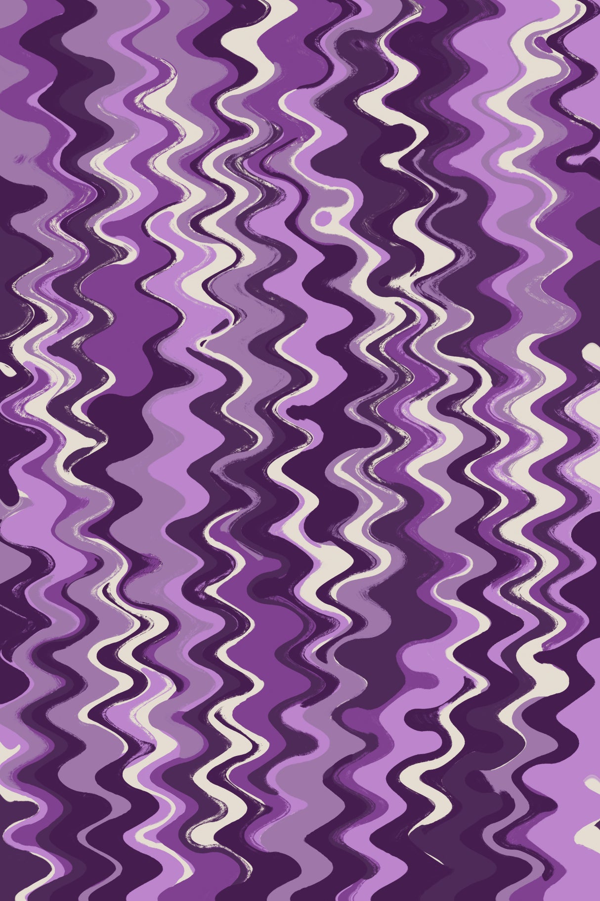 Purple Wavey Pattern Poster och Canvastavla