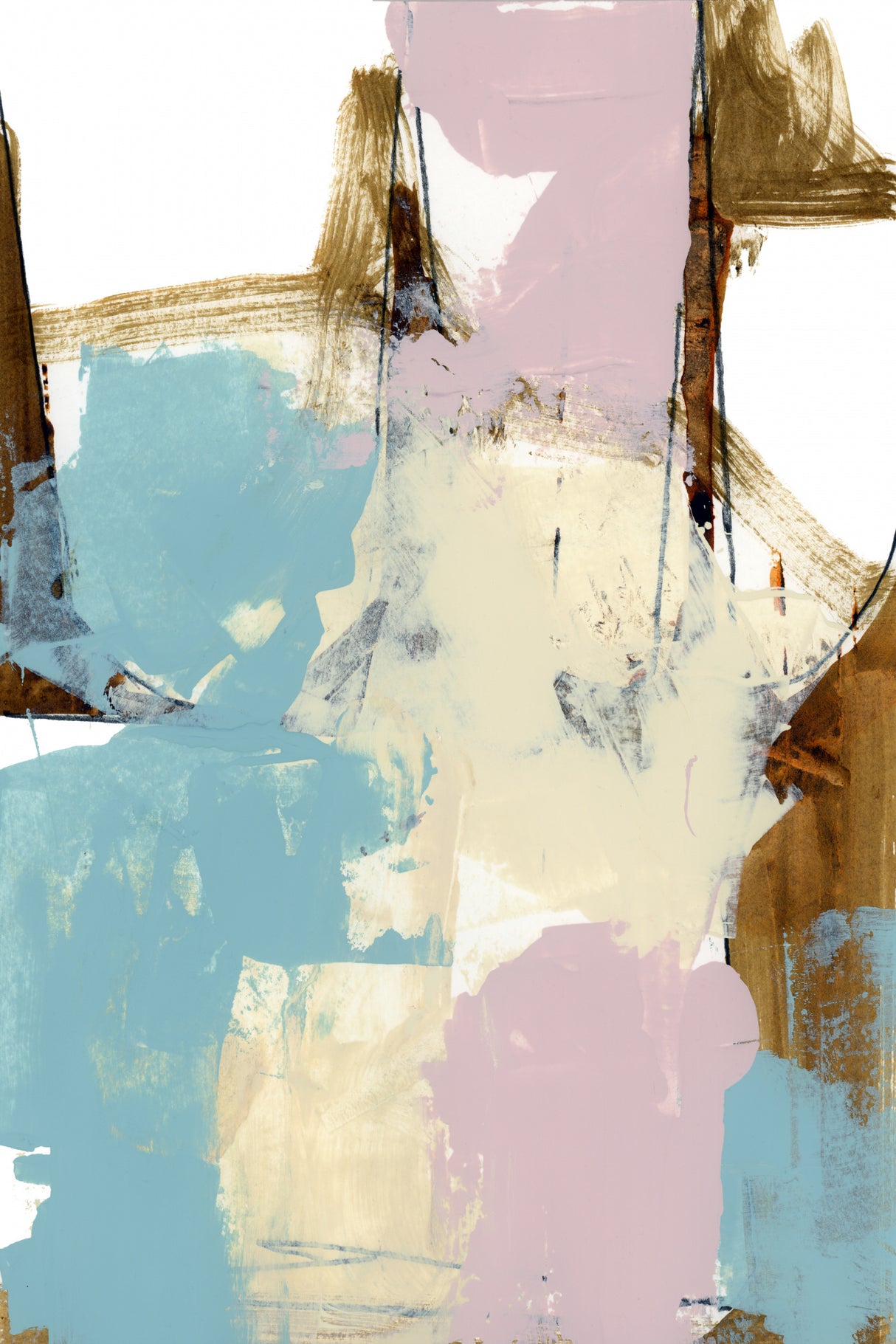 Blue Pink Dusky Abstract 1 Poster och Canvastavla