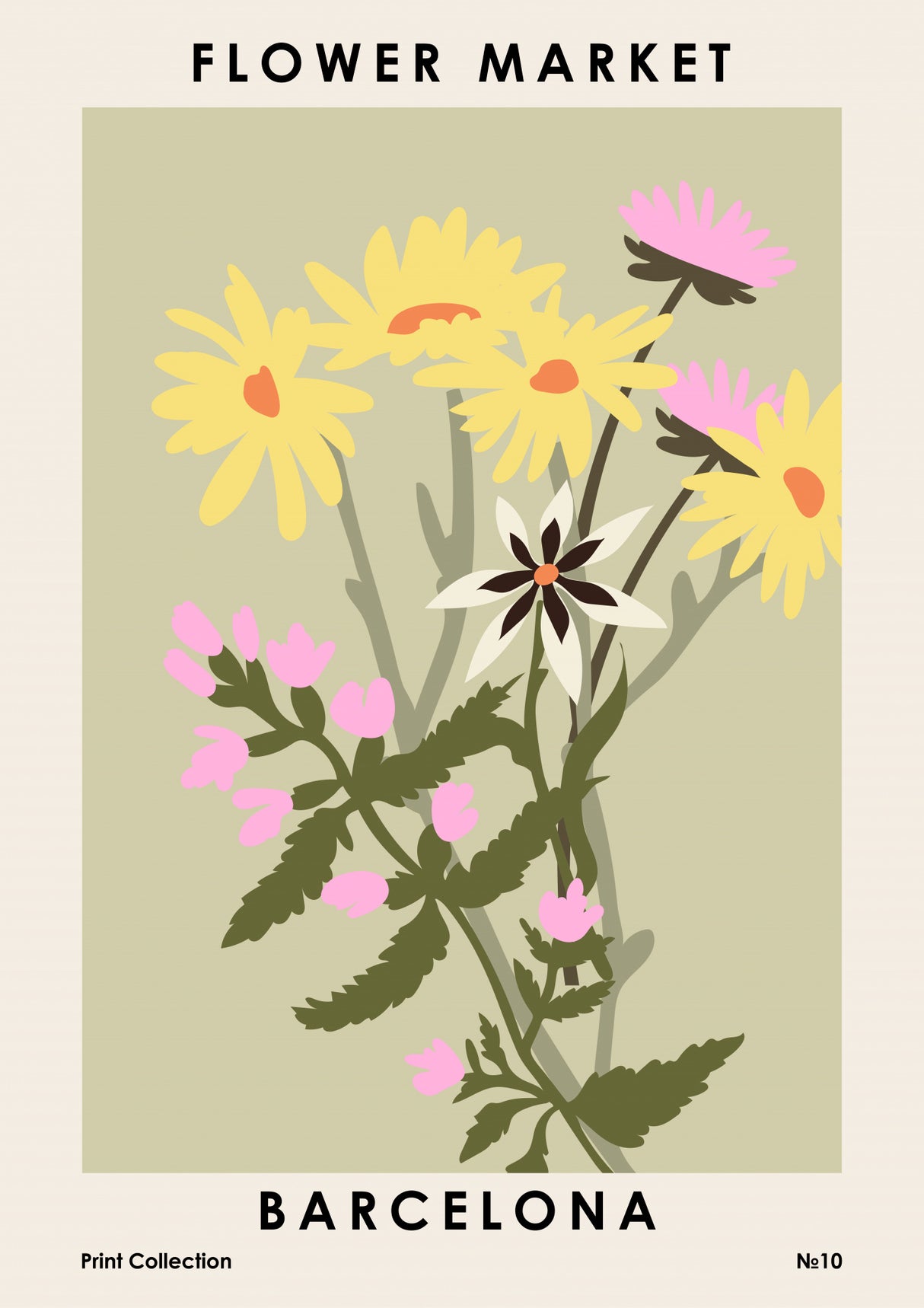 Flower Market Barcelona Poster och Canvastavla