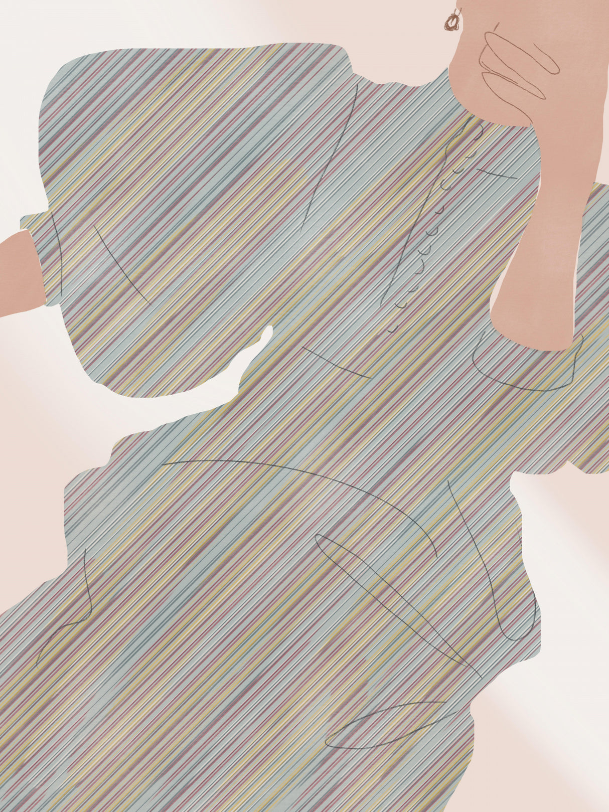 Selfie In Stripe Poster och Canvastavla