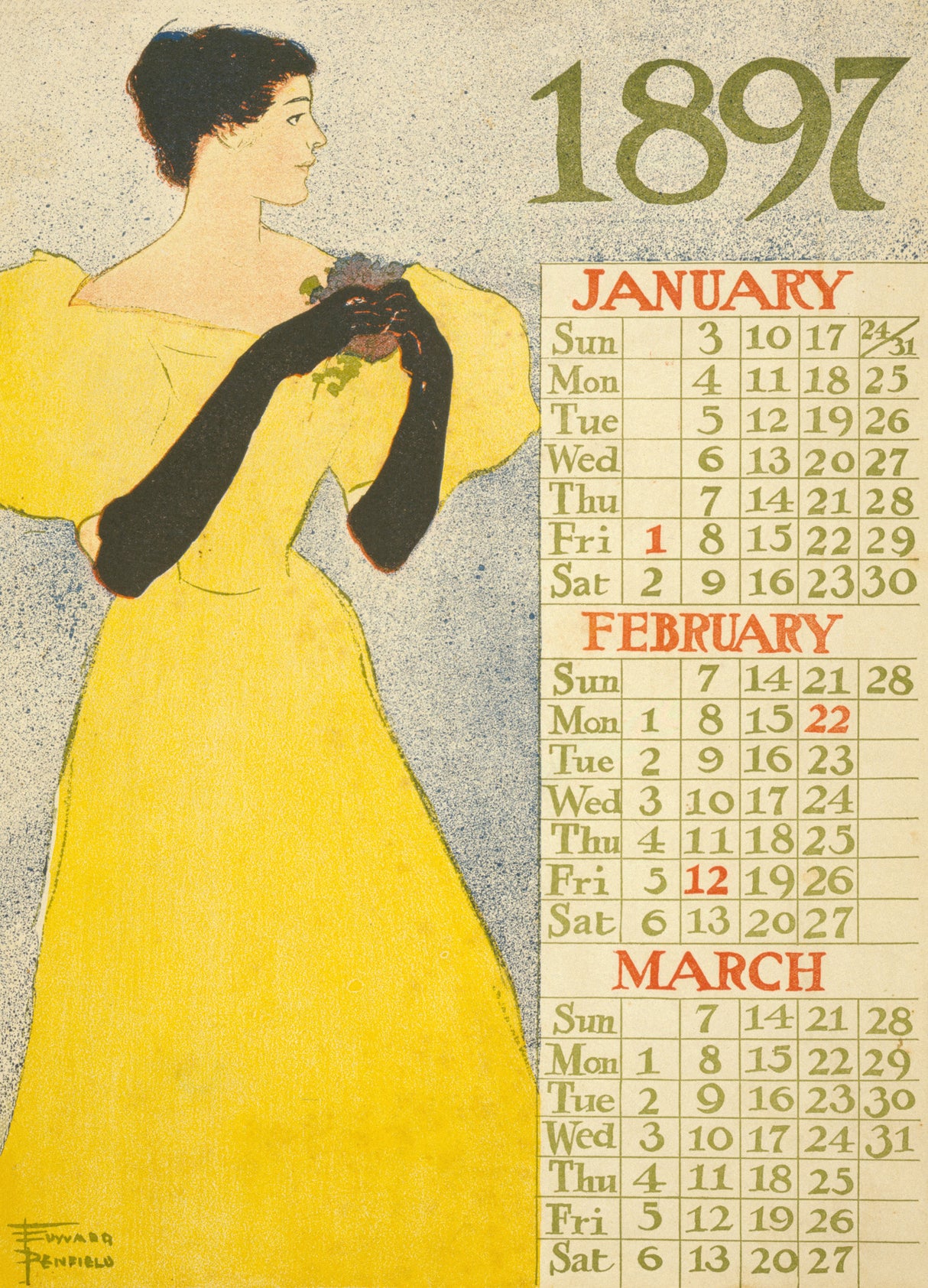 Calendar 1897 (1896) Poster och Canvastavla