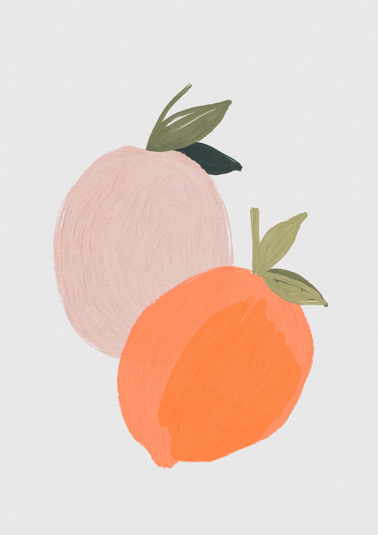 Painted Peach Poster och Canvastavla