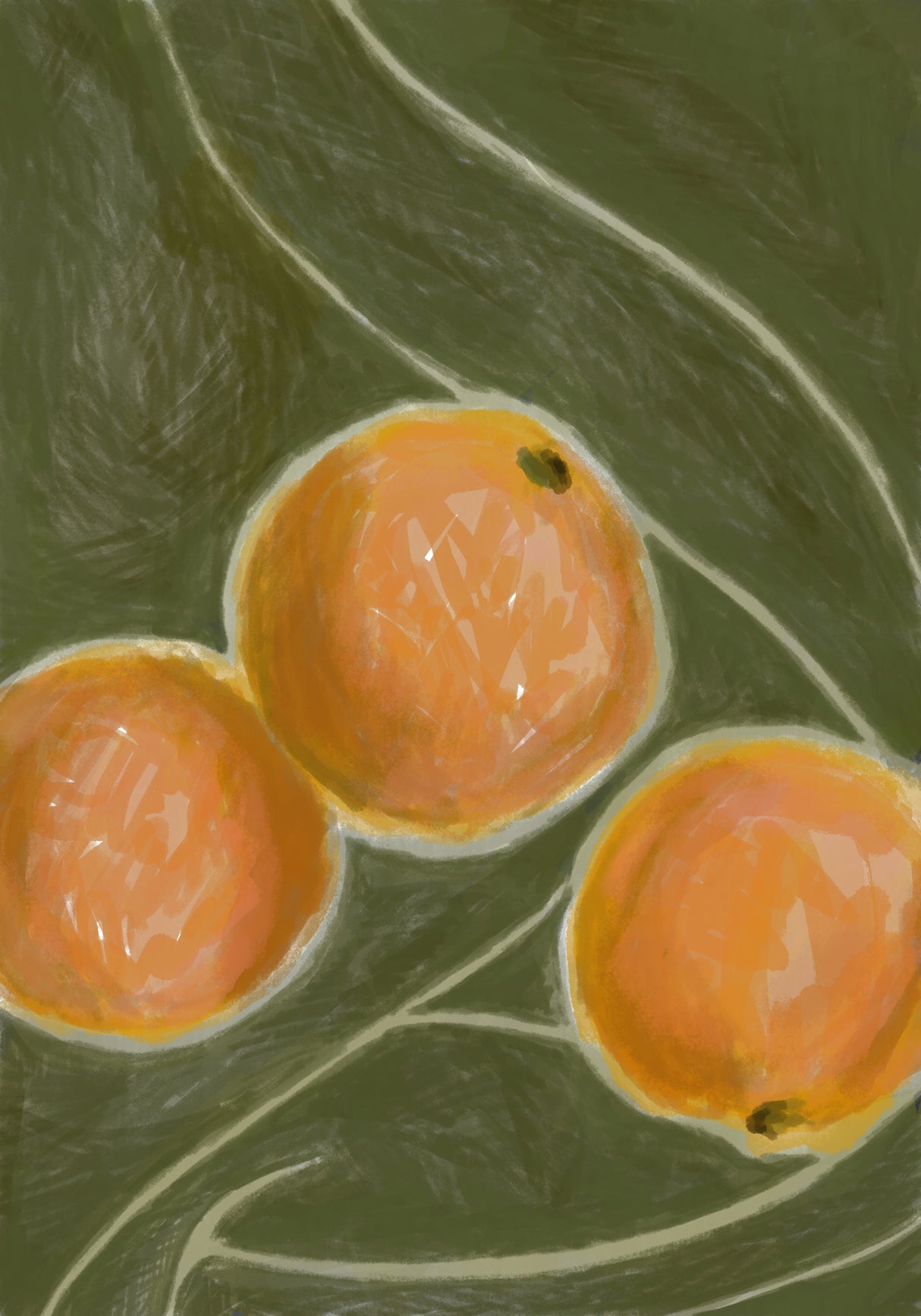 KH Studio - The Colors Orange & Green Poster och Canvastavla