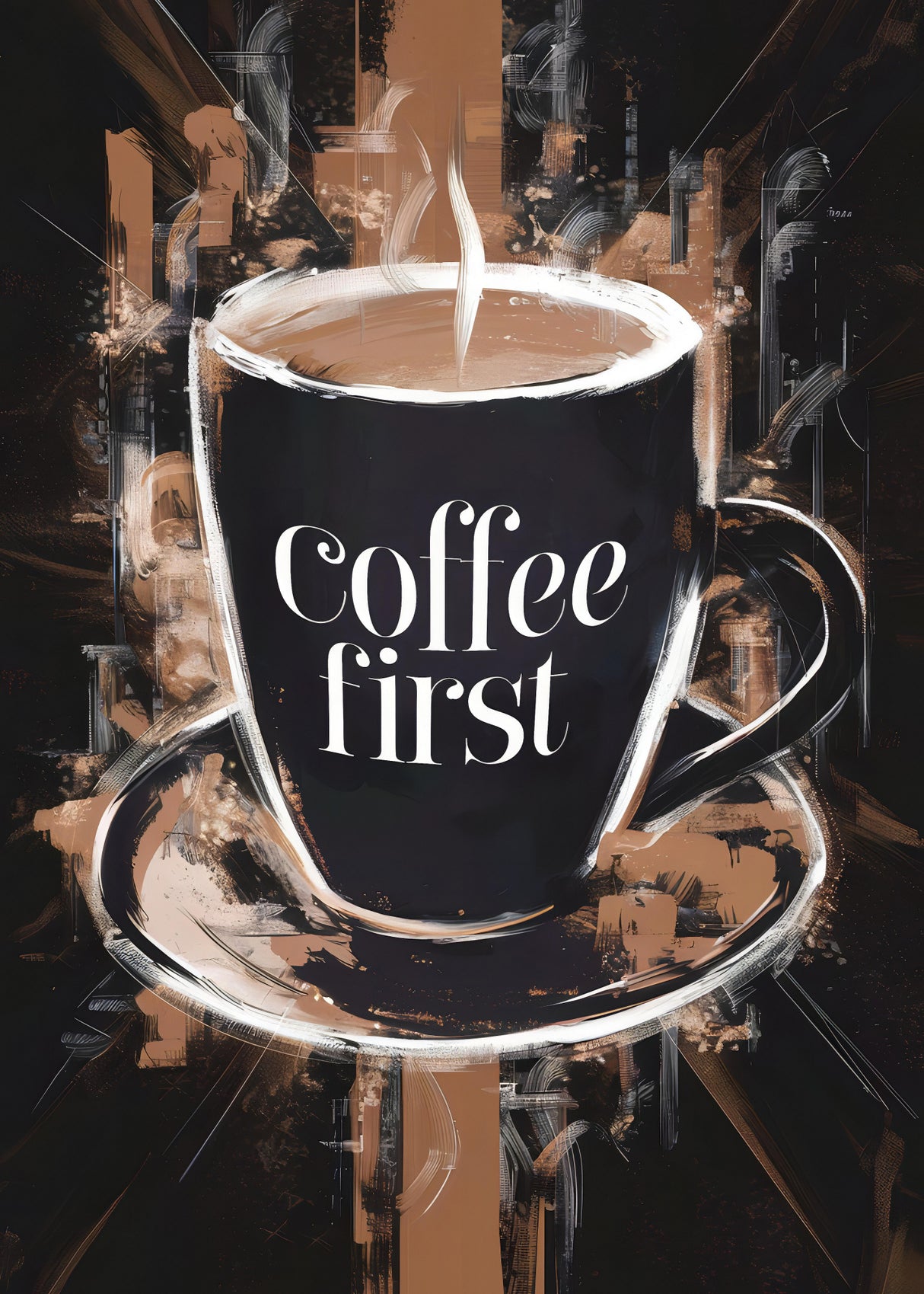 Coffee First Poster och Canvastavla