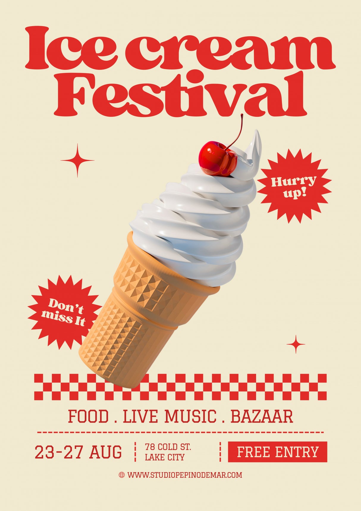 Ice Cream Festival Poster och Canvastavla