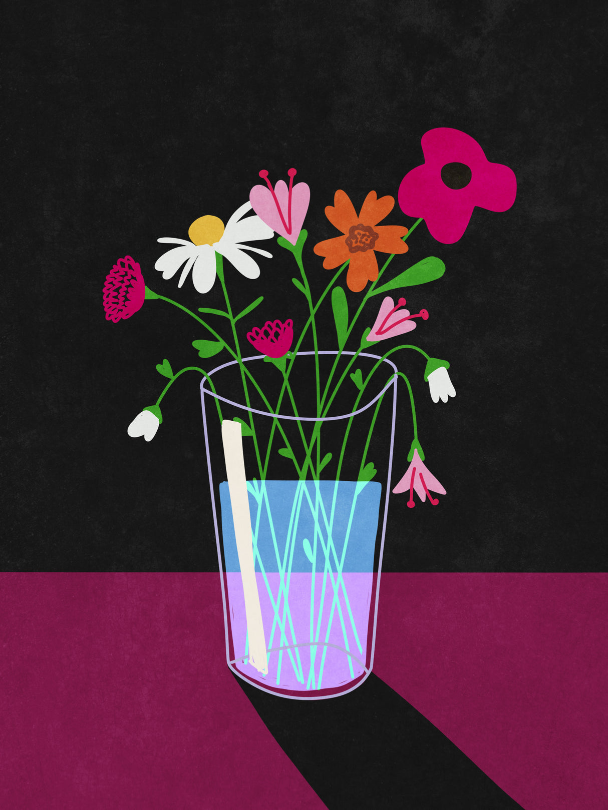 Flowers glow in the dark Poster och Canvastavla