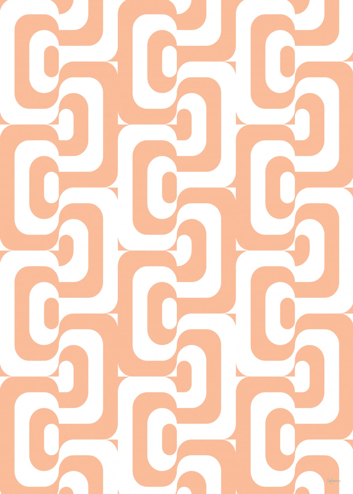 Retro Pattern Peach Fuzz Poster och Canvastavla