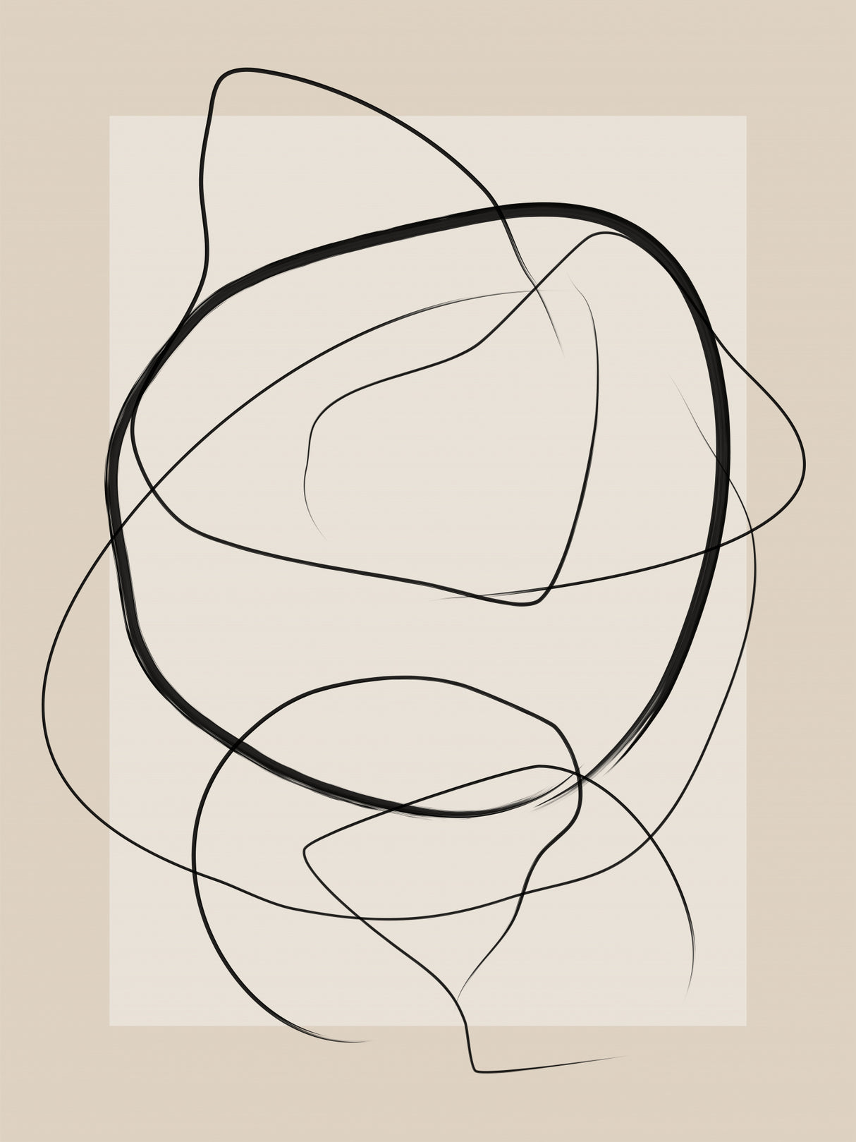 Soft Abstract Lines Art Poster och Canvastavla