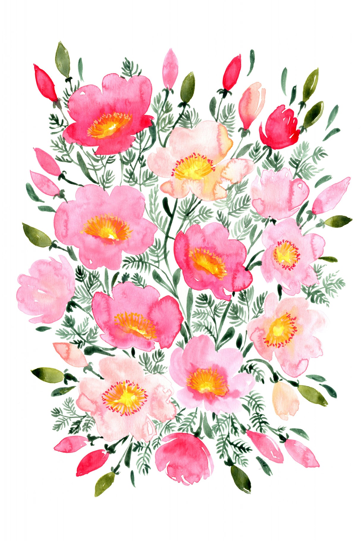 Winterlynn bouquet in pink Poster och Canvastavla