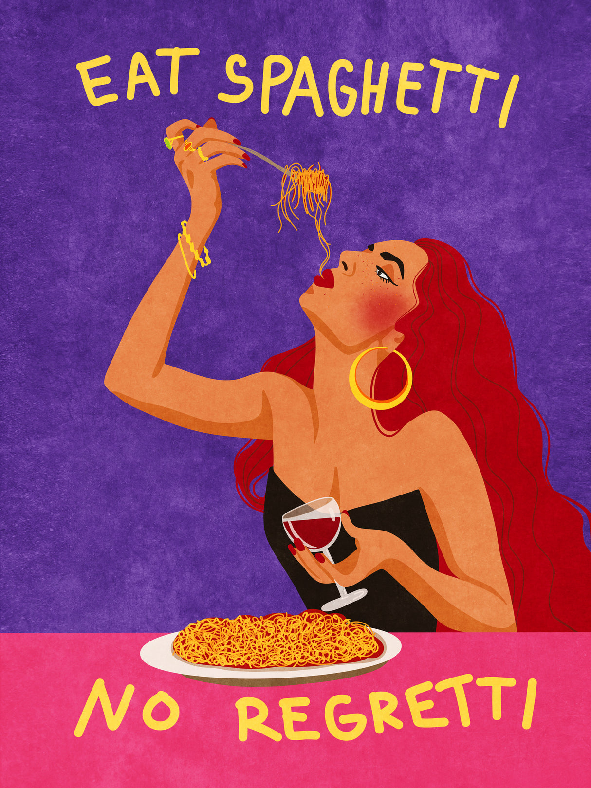 Eat spaghetti no regretti Poster och Canvastavla