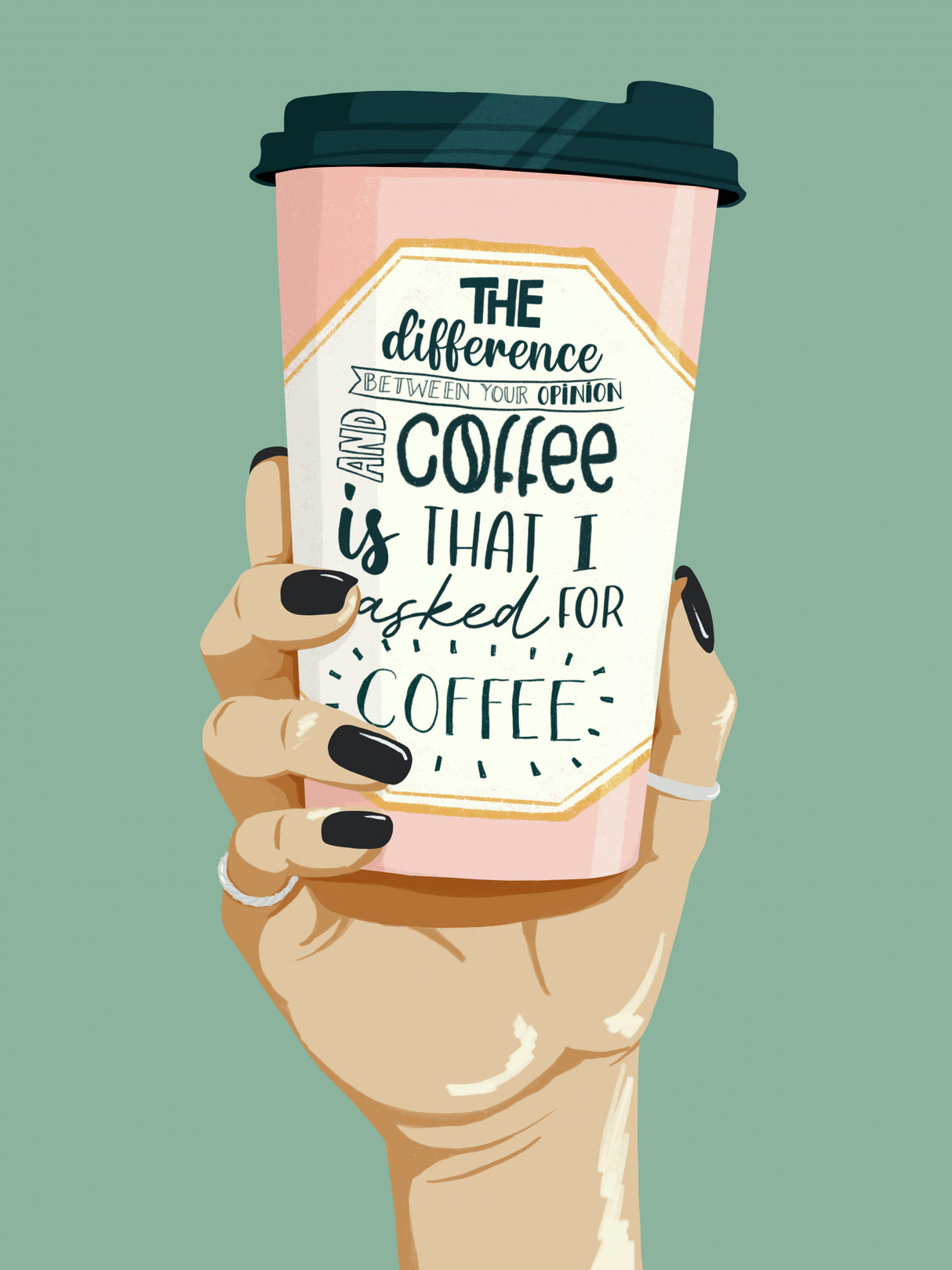 Asked for Coffee Poster och Canvastavla