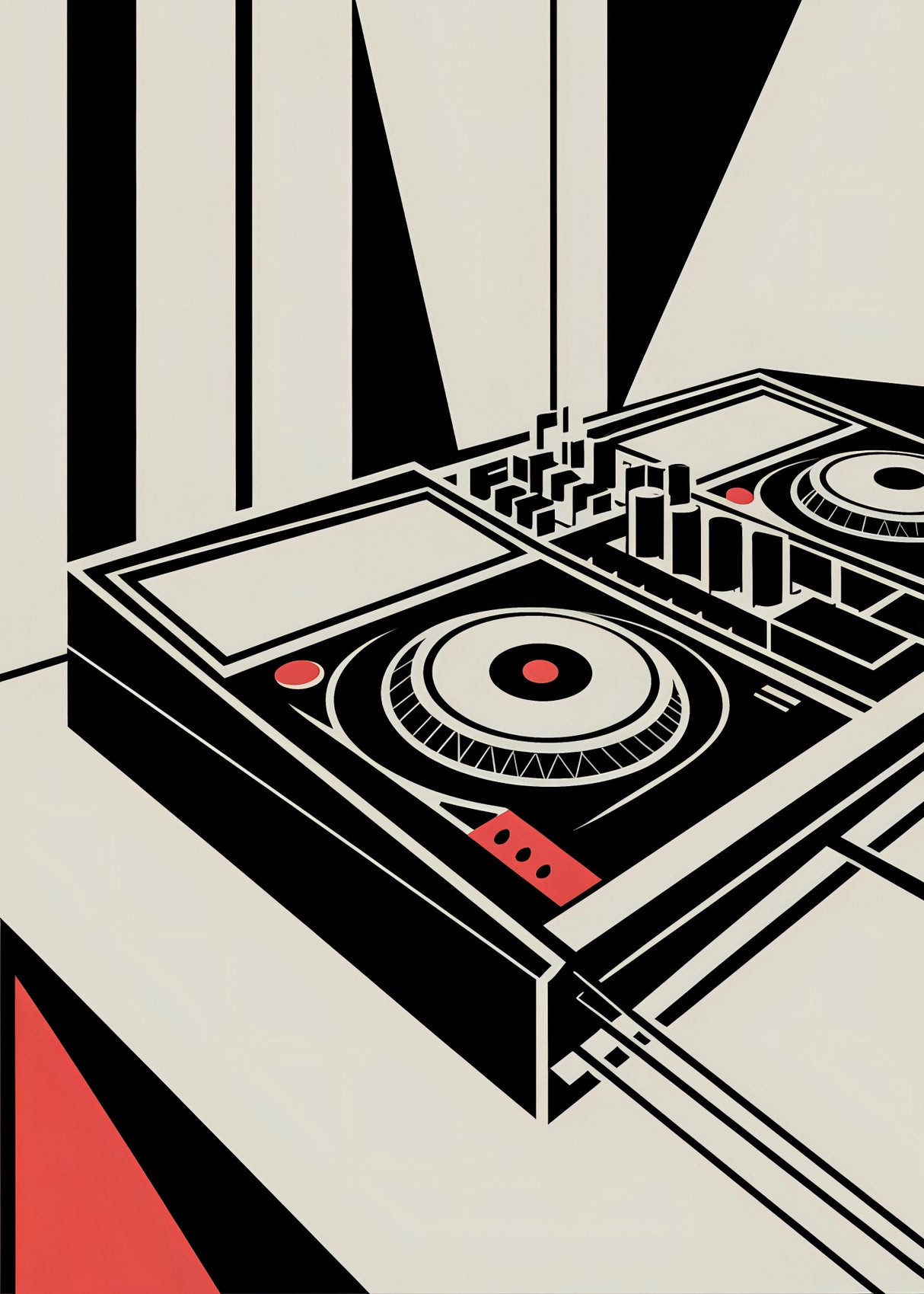 DJ Mixer - Bauhaus Style Poster och Canvastavla