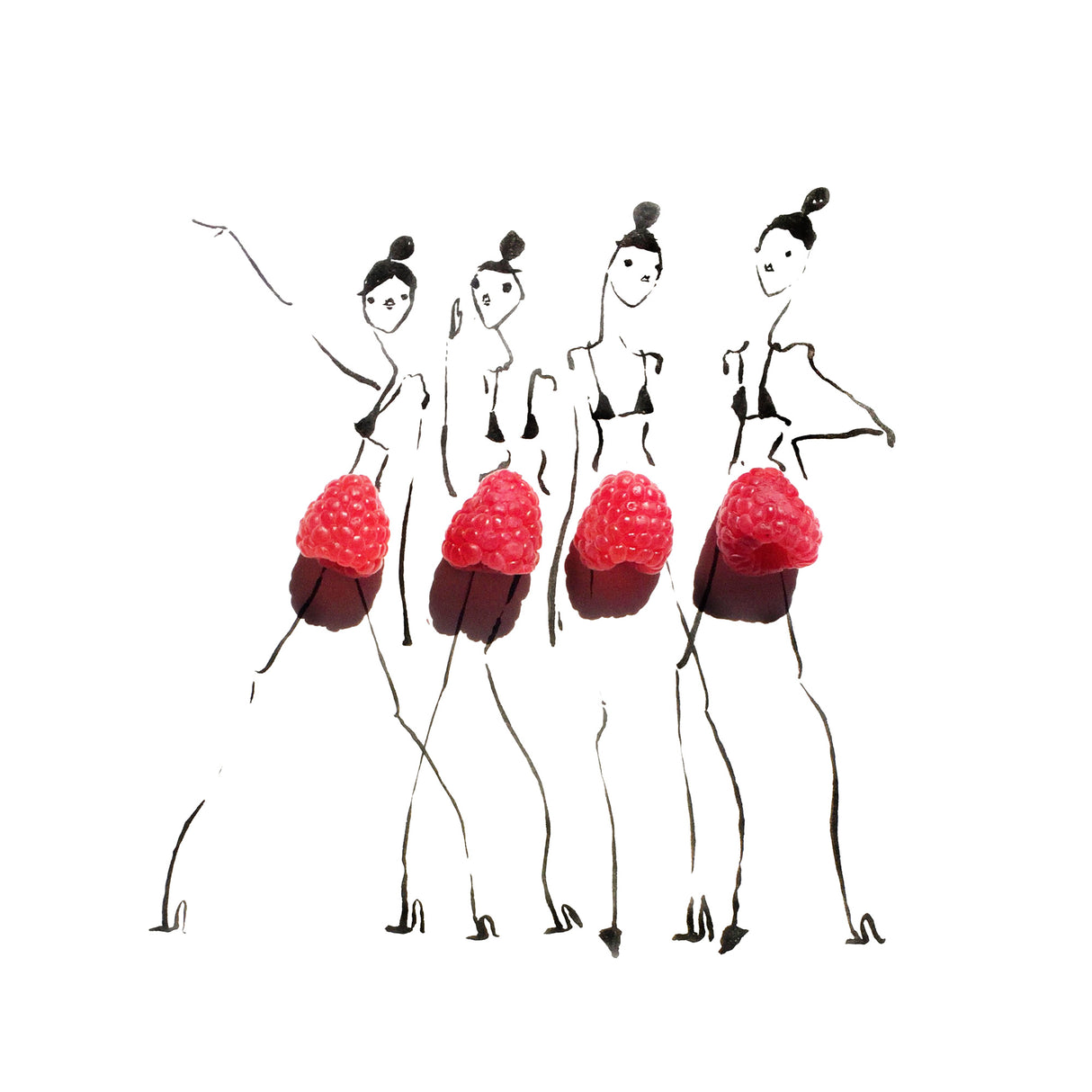 Raspberries On Parade Poster och Canvastavla