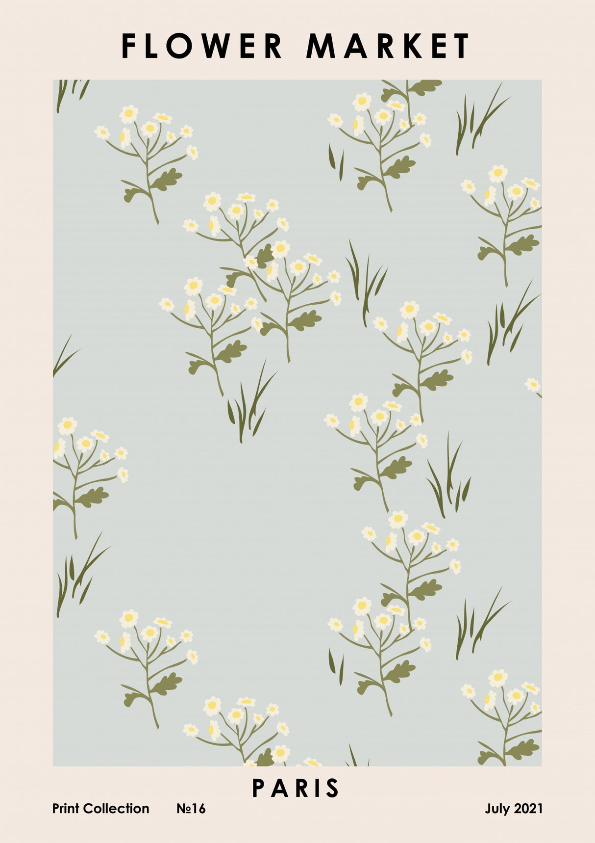 Flower Market Paris Poster och Canvastavla