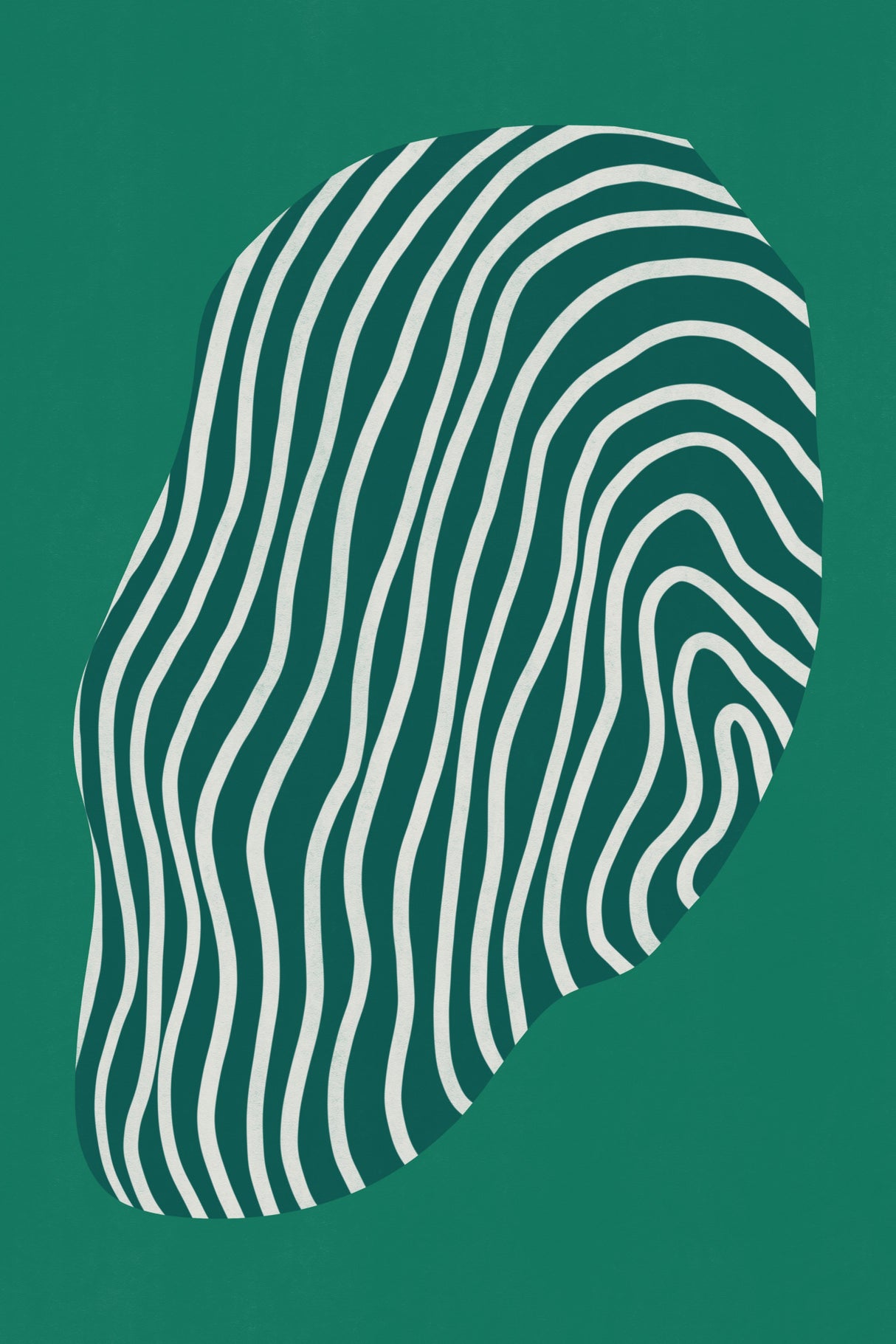 Line art confined in space-green Poster och Canvastavla