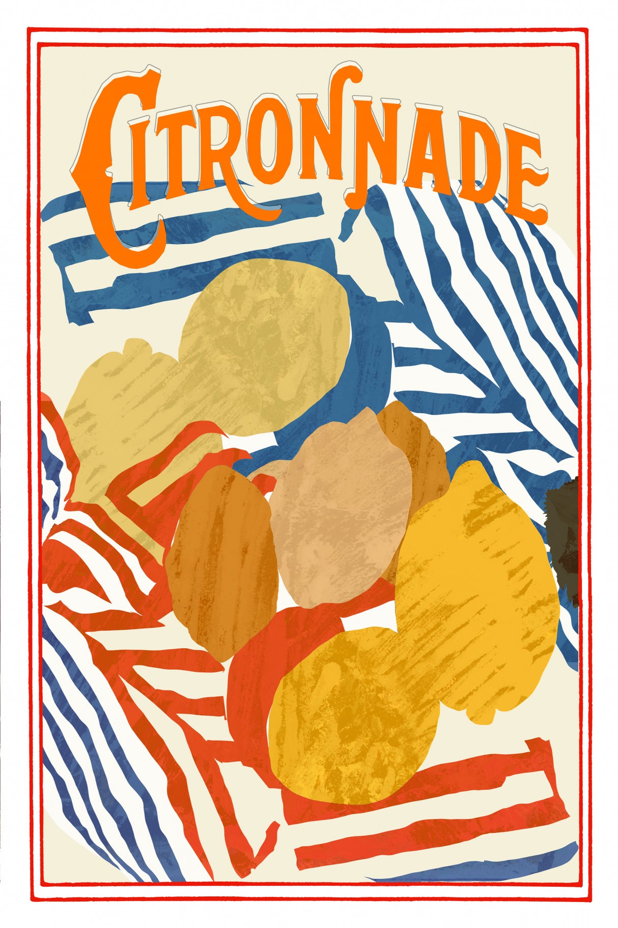 Citronnade Blue and Red Poster och Canvastavla