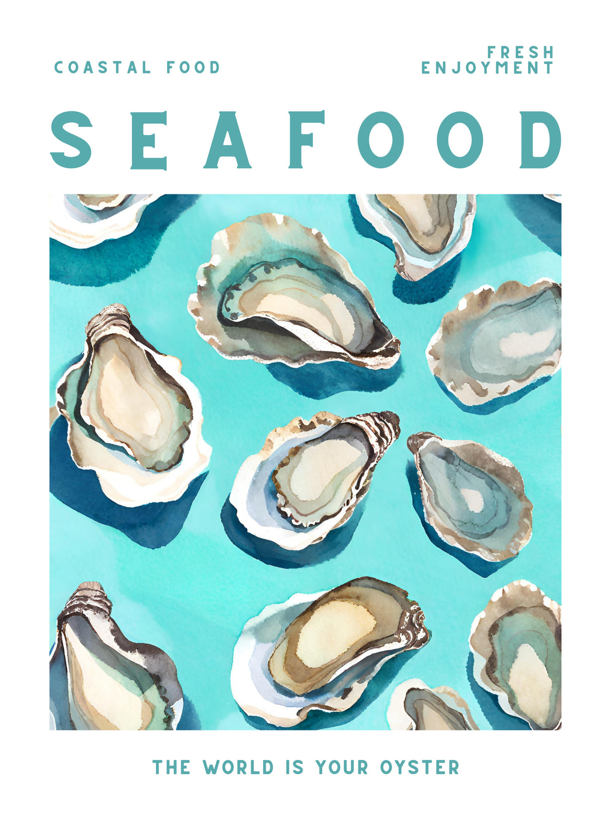 Seafood Poster och Canvastavla