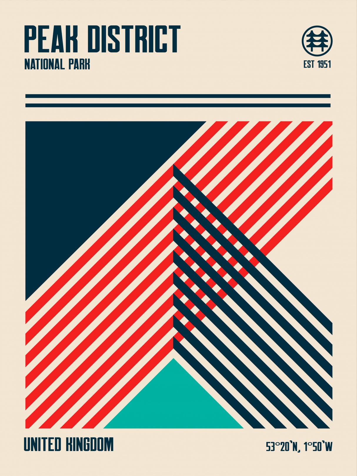 Peak District National Park Travel Poster Poster och Canvastavla