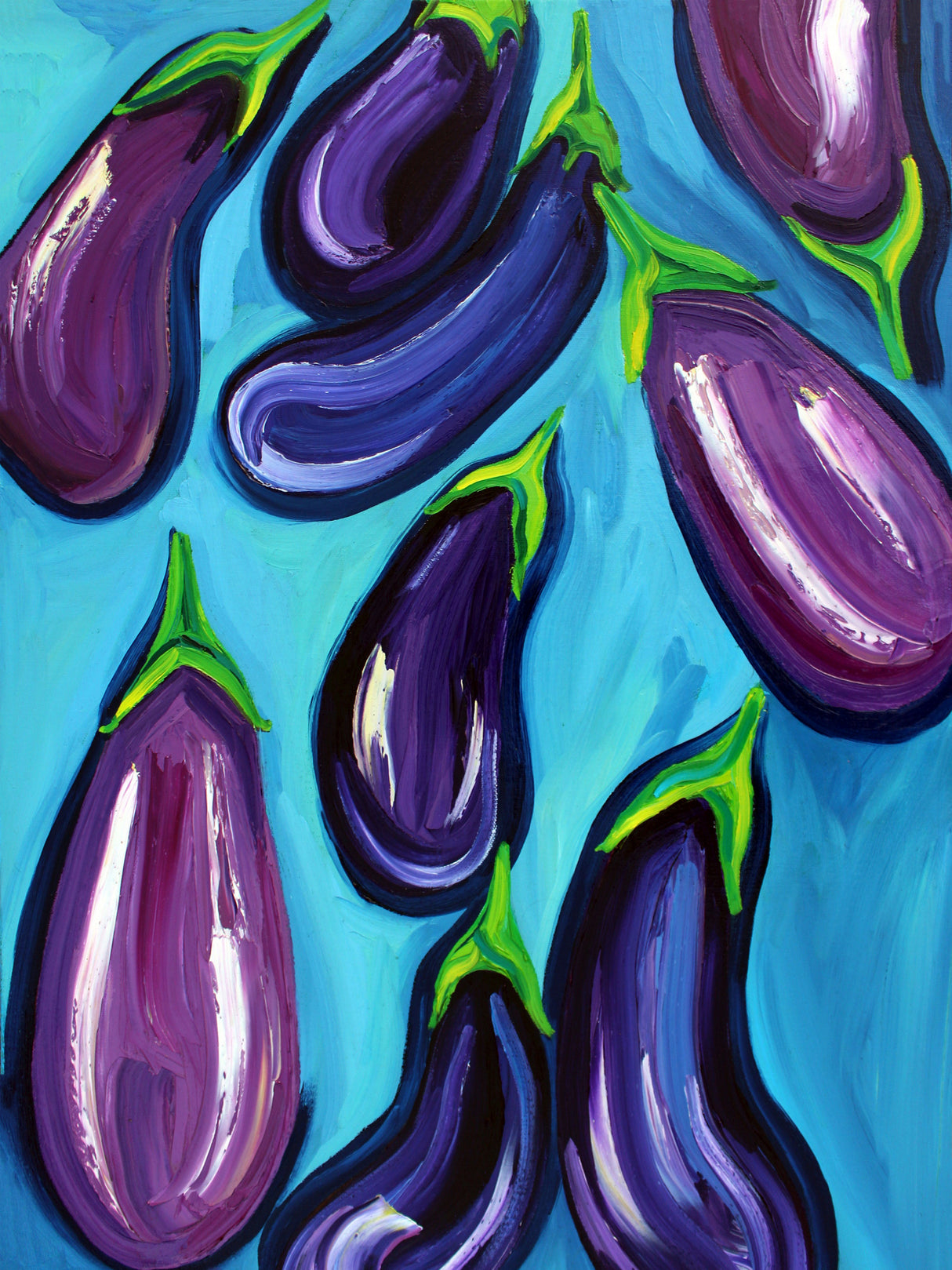 Aubergines Rain Poster och Canvastavla