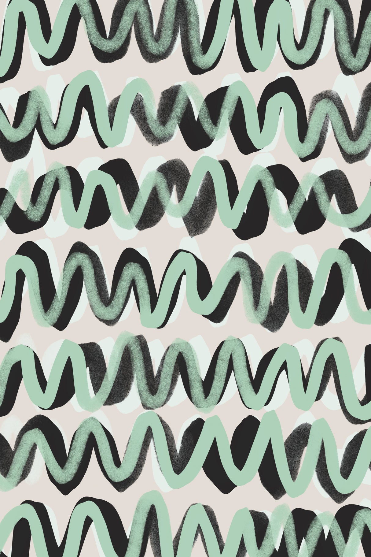 Turquoise ZigZag Pattern Poster och Canvastavla