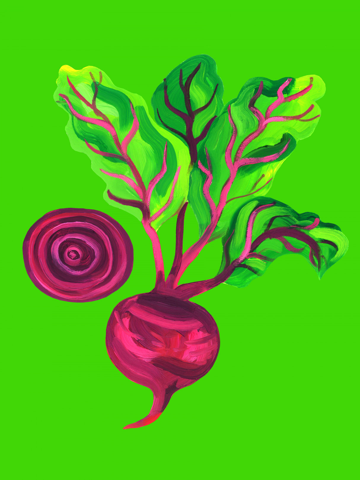 Beetroot Swirl Green Poster och Canvastavla