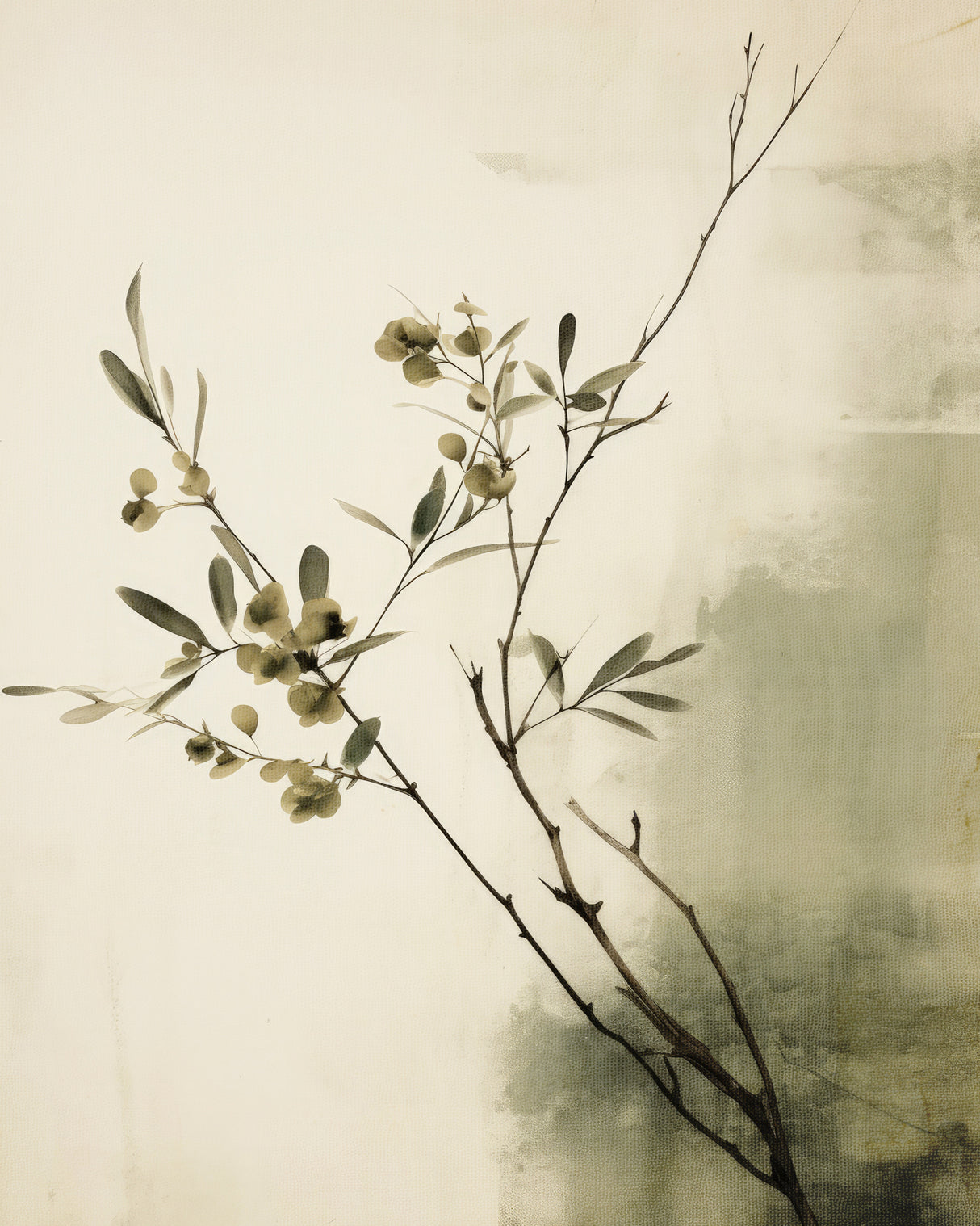 Green Twig No 1 Poster och Canvastavla