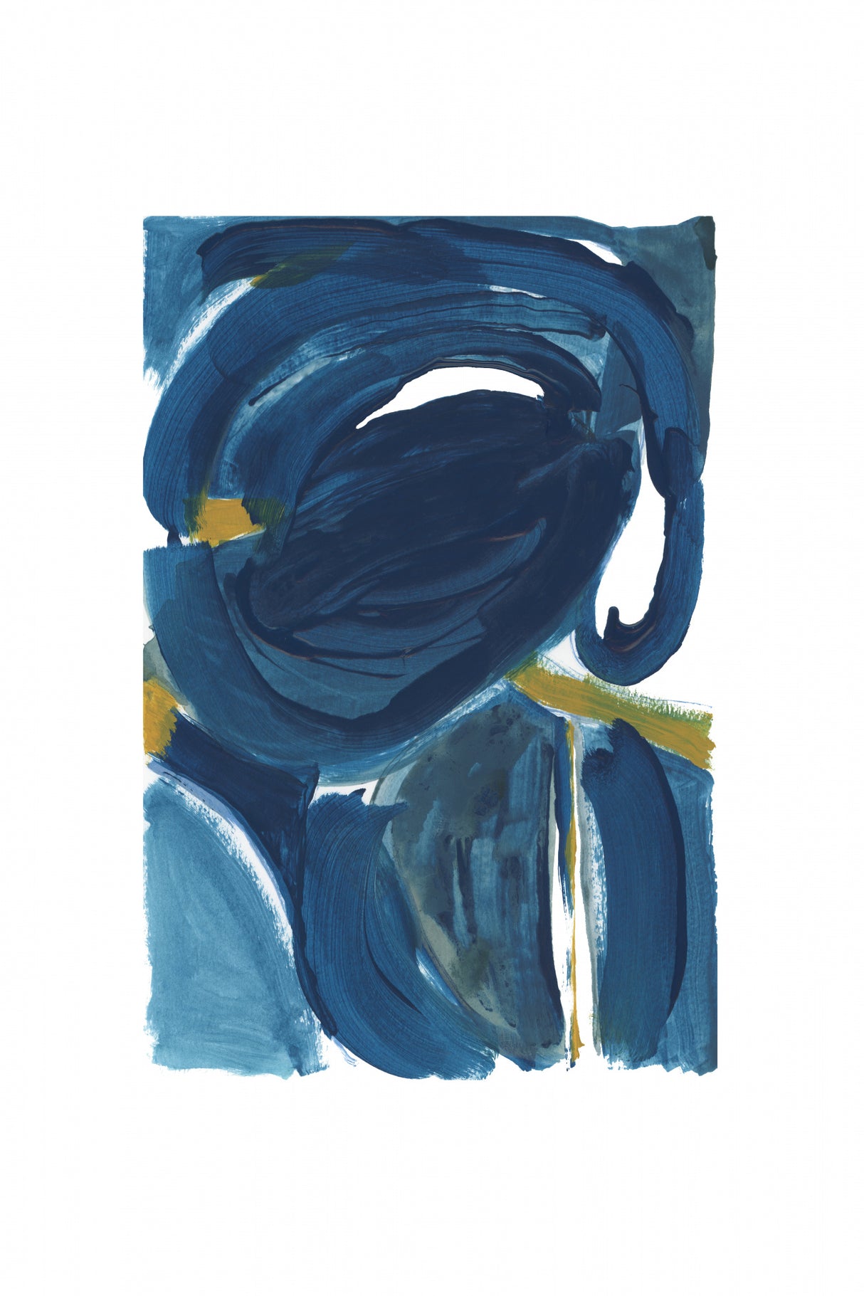 Navy Gold Abstract 2 Poster och Canvastavla
