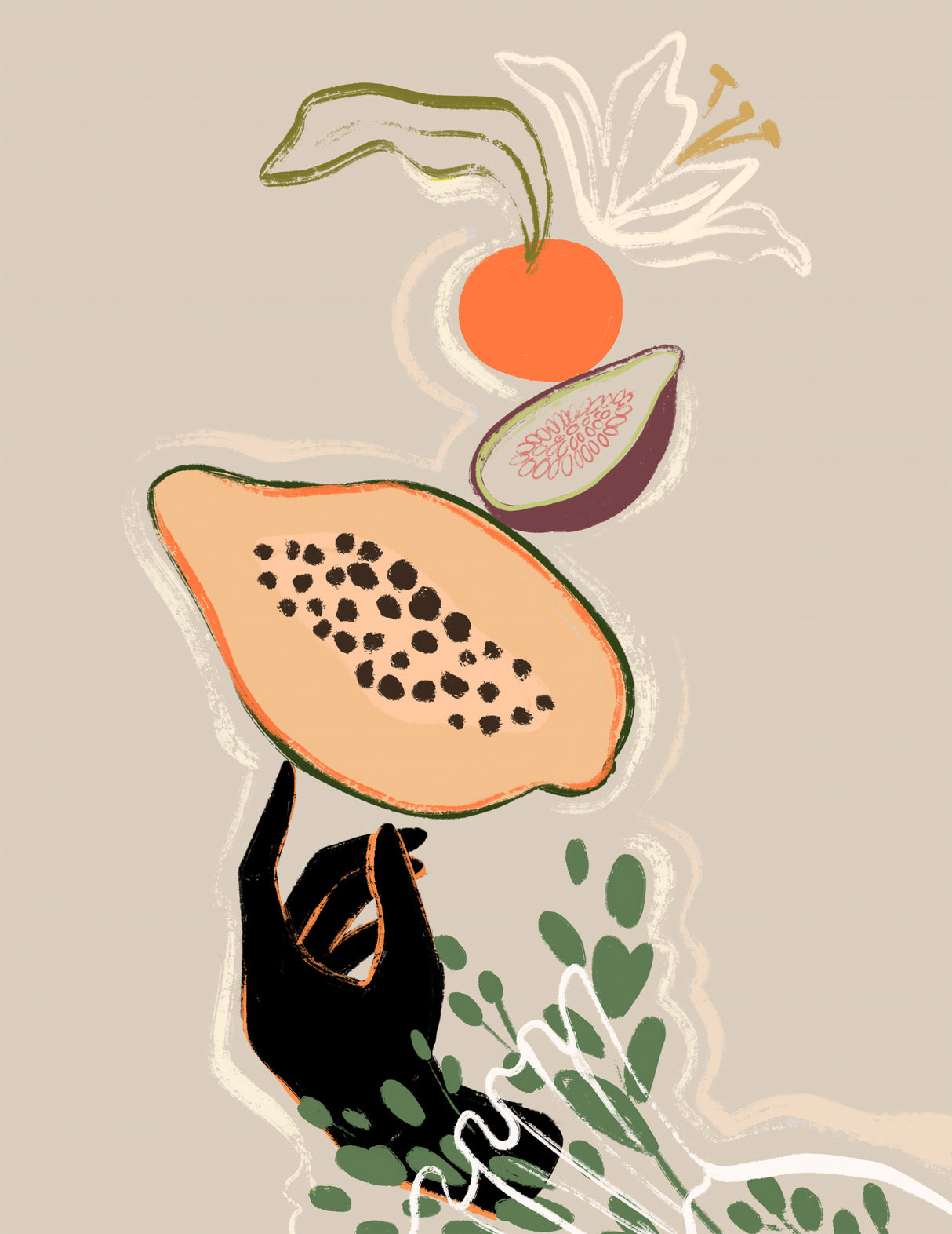 Balancing Fruits Poster och Canvastavla
