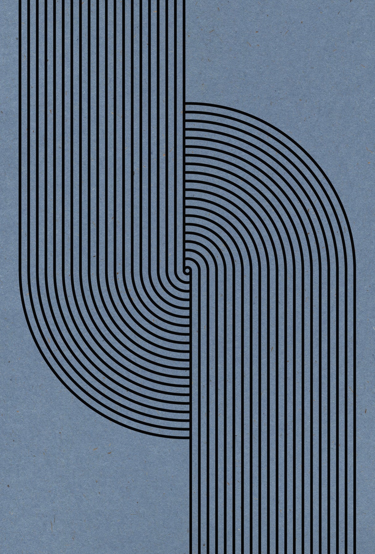 Blue Mid Century Modern Poster och Canvastavla