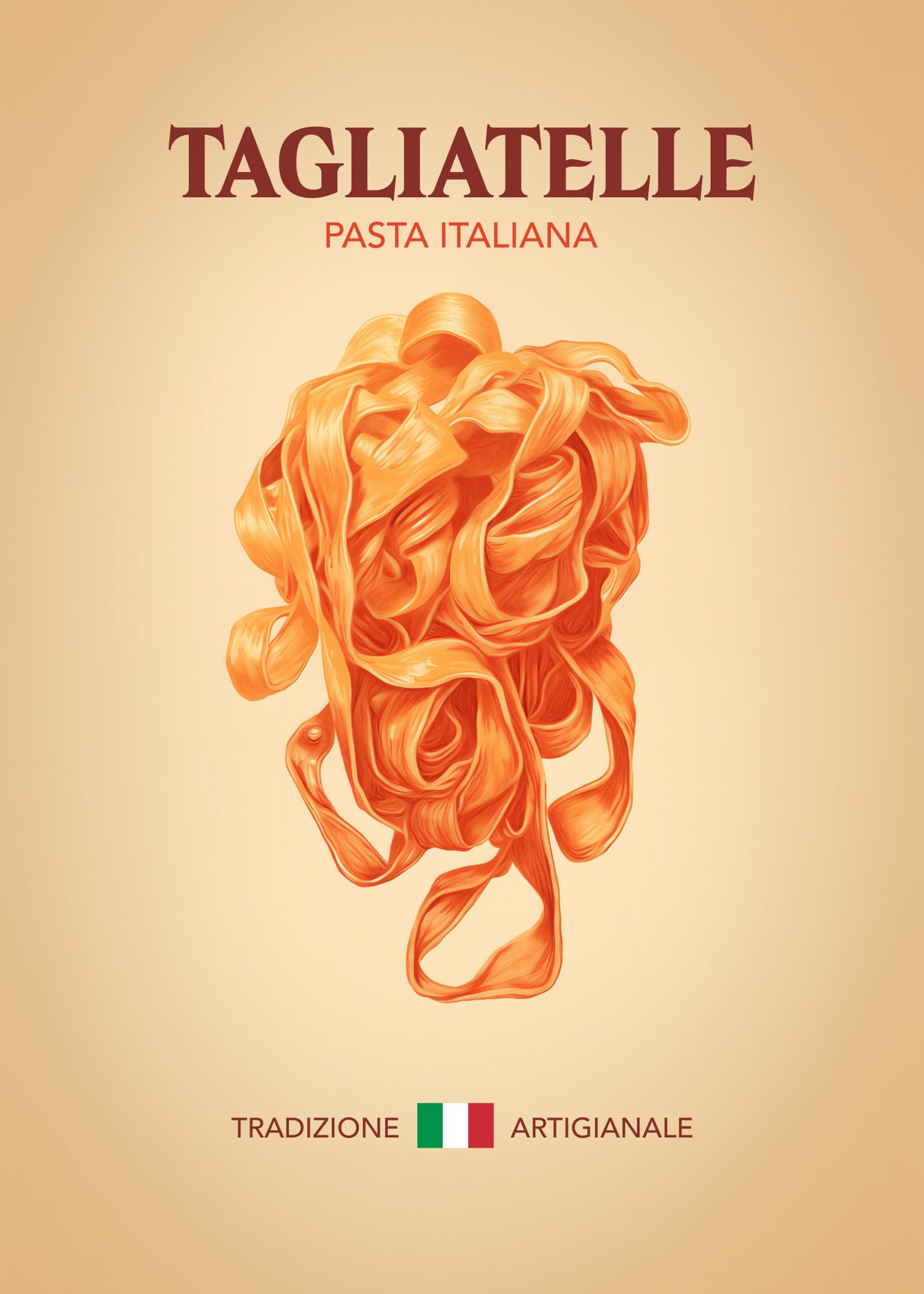 Tagliatelle Pasta Italiana Poster och Canvastavla
