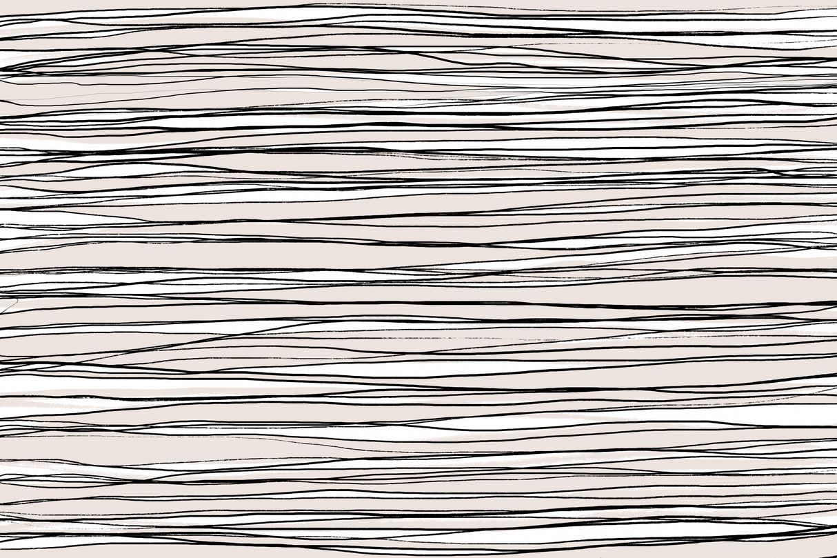 Black on Beige Lines Poster och Canvastavla