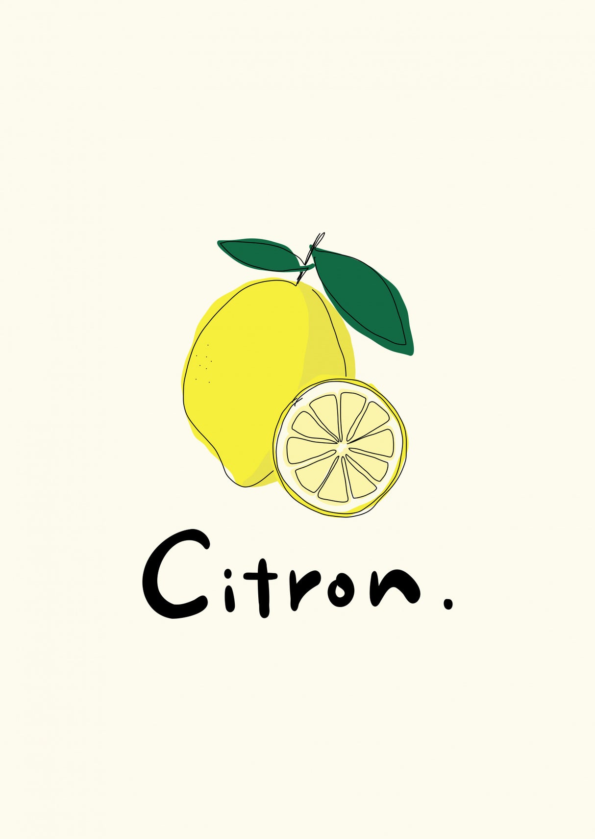 Modern French Fruits Collection "Lemon / Citron" Poster och Canvastavla