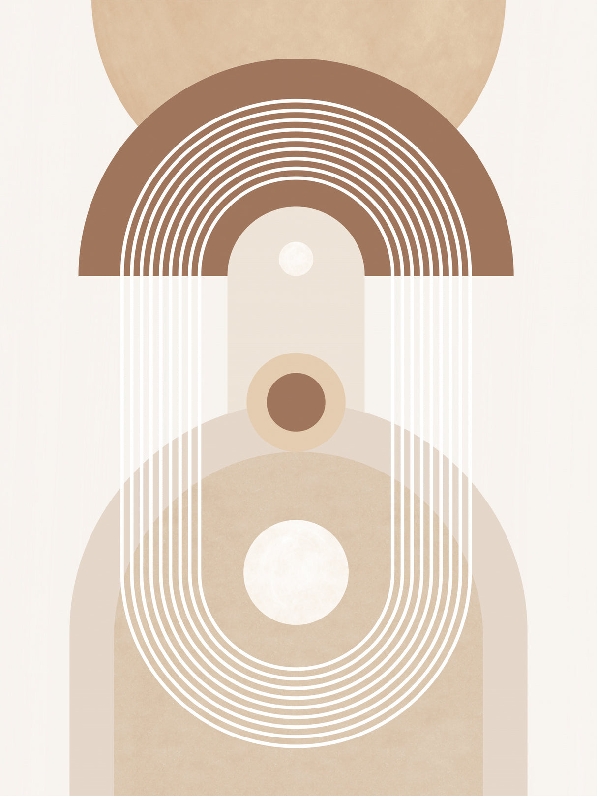 Beige Mid Century Poster No.3 Poster och Canvastavla