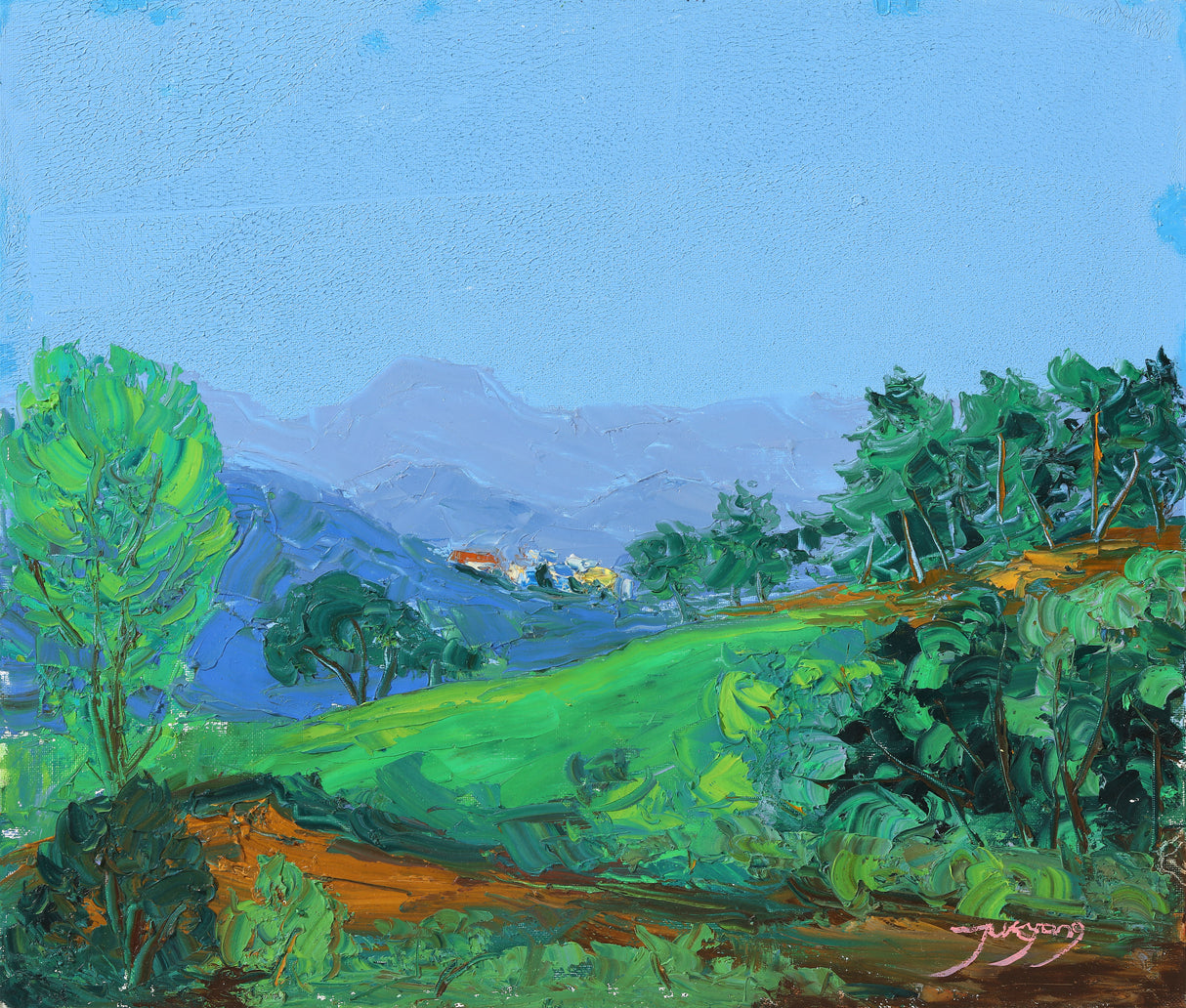 Green Hillside Poster och Canvastavla