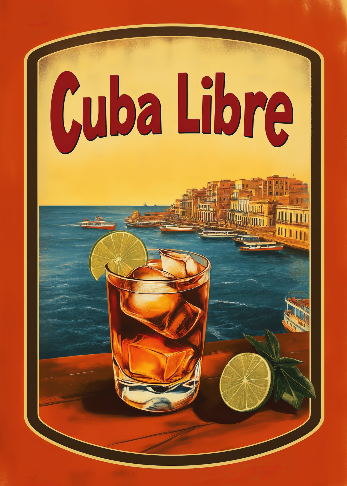 Cuba Libre Vintage Commercial Poster och Canvastavla