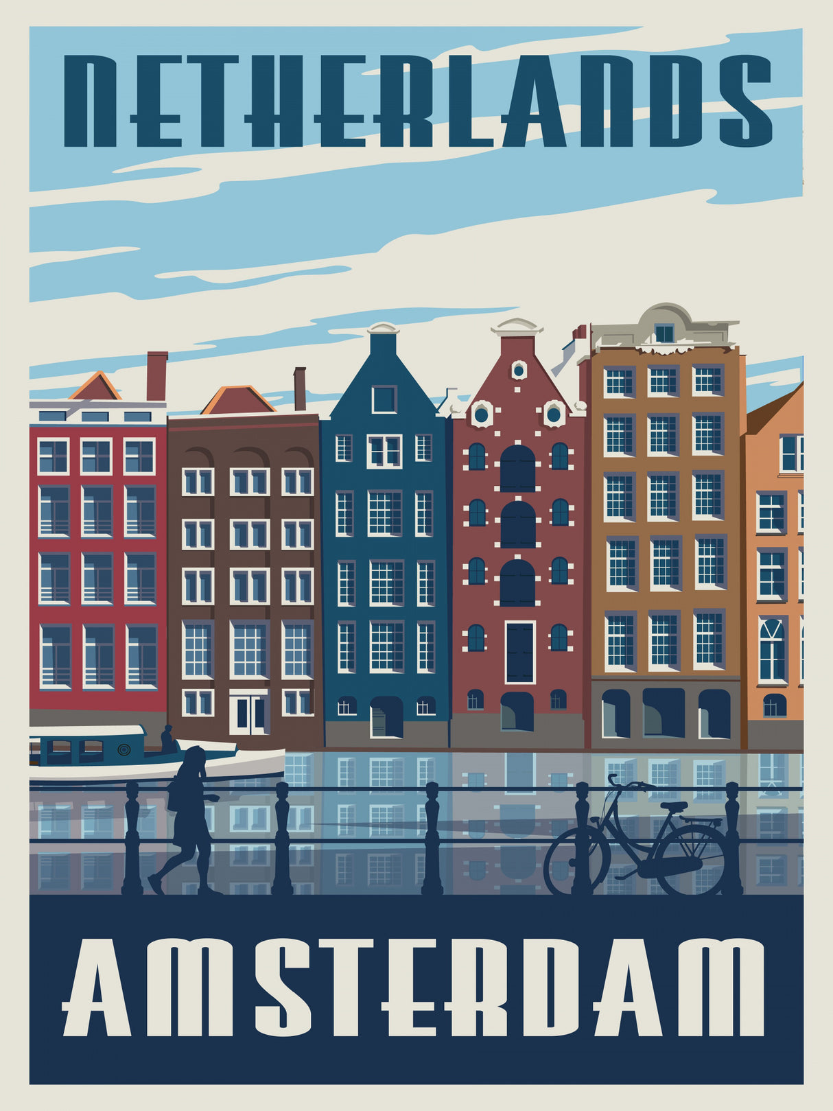 Amsterdam Travel Print Poster och Canvastavla