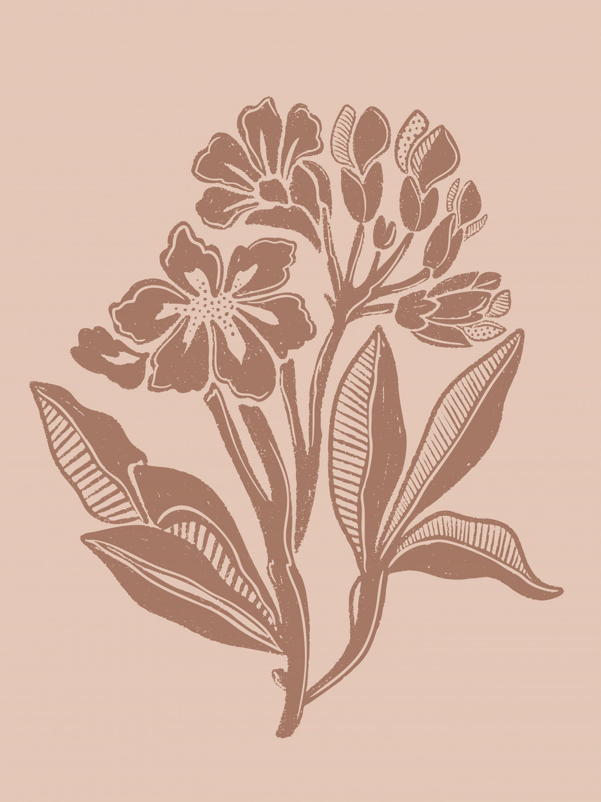 Mocha Florals Poster och Canvastavla