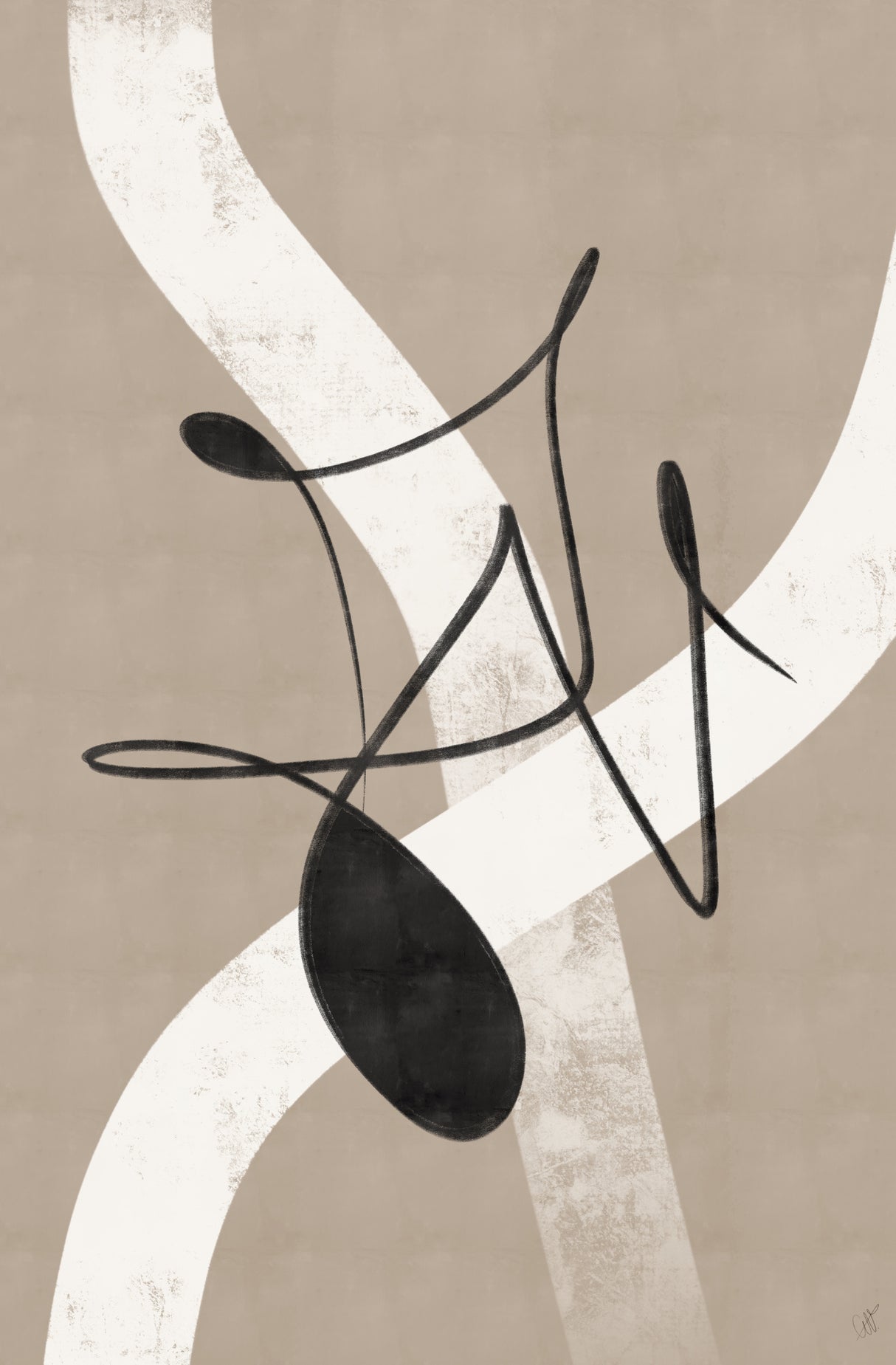 Beige abstract No.2 Poster och Canvastavla